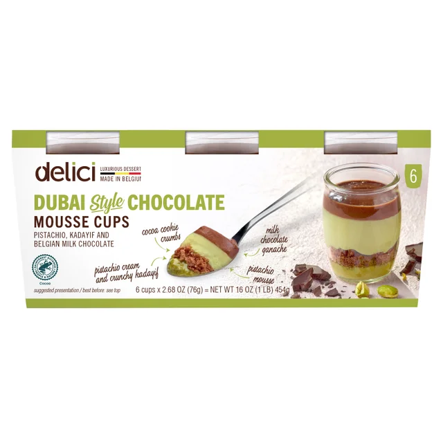 DELICI DUBAI-STYLE CHOCOLATE MOUSSE 6/2.68 OUNCE CUPS