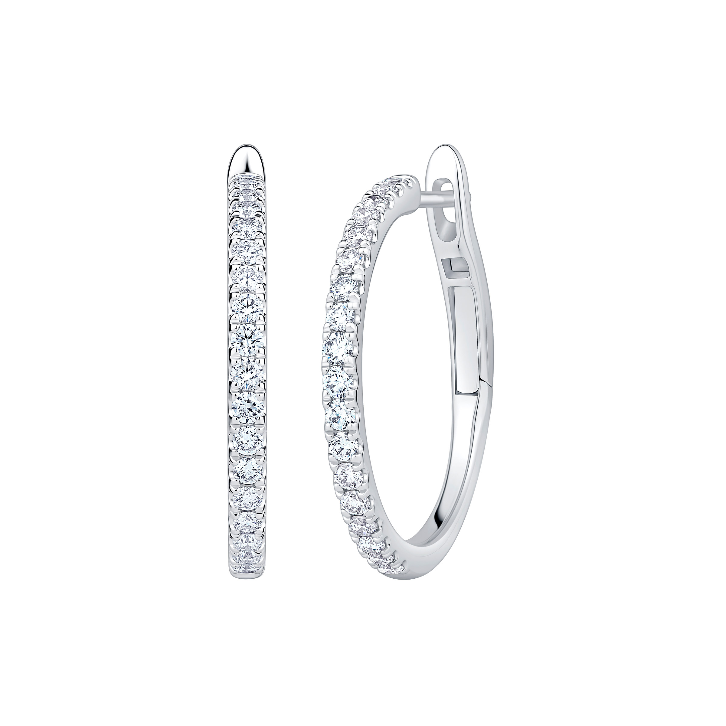 Round Brilliant Diamond Hoop Earrings (0.70 ctw)