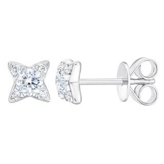 14KT WHITE GOLD VS2 I 0.50CTW ROUND DIAMOND STAR EARRINGS