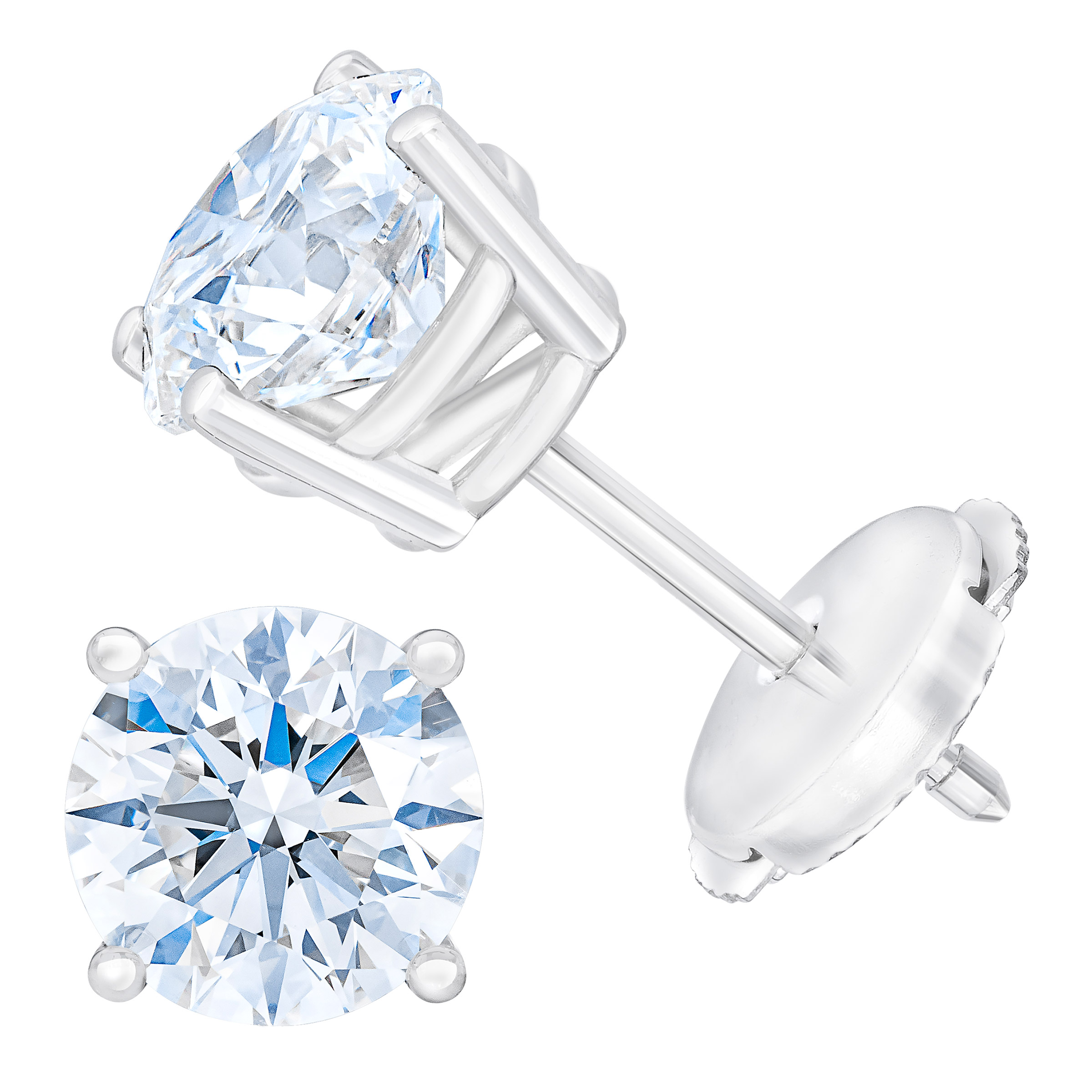 Round Brilliant 1.60 ctw VS2 Clarity  I Color Diamond 14kt White Gold Stud Earrings