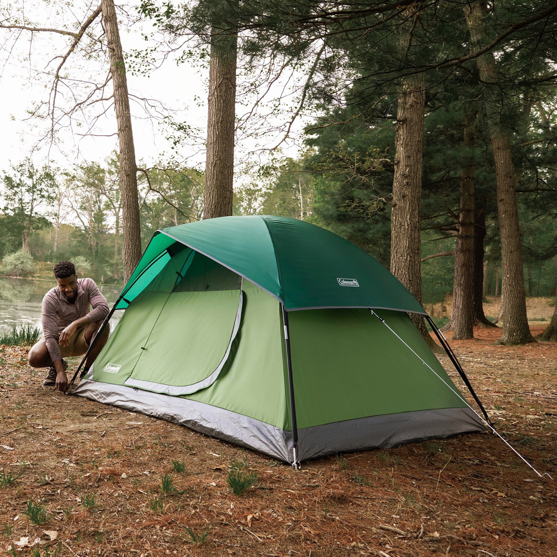 Coleman Sundome 2 Person Tent + Biscayne Big and Tall Sleeping Bag