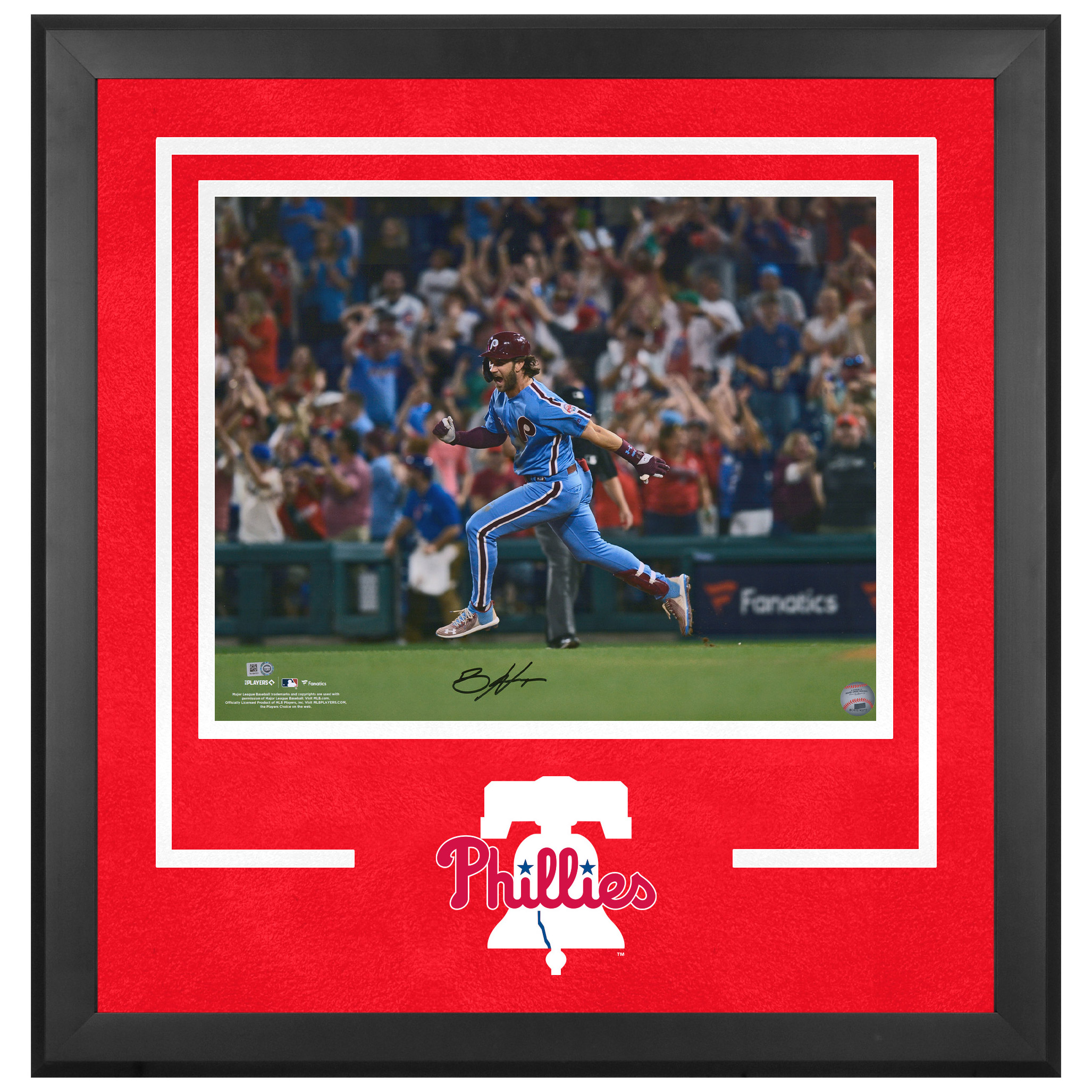 Bryce Harper Autographed Framed Photo Philadelphia Phillies Running Bases After Grand Slam - Fanatics Authenticated