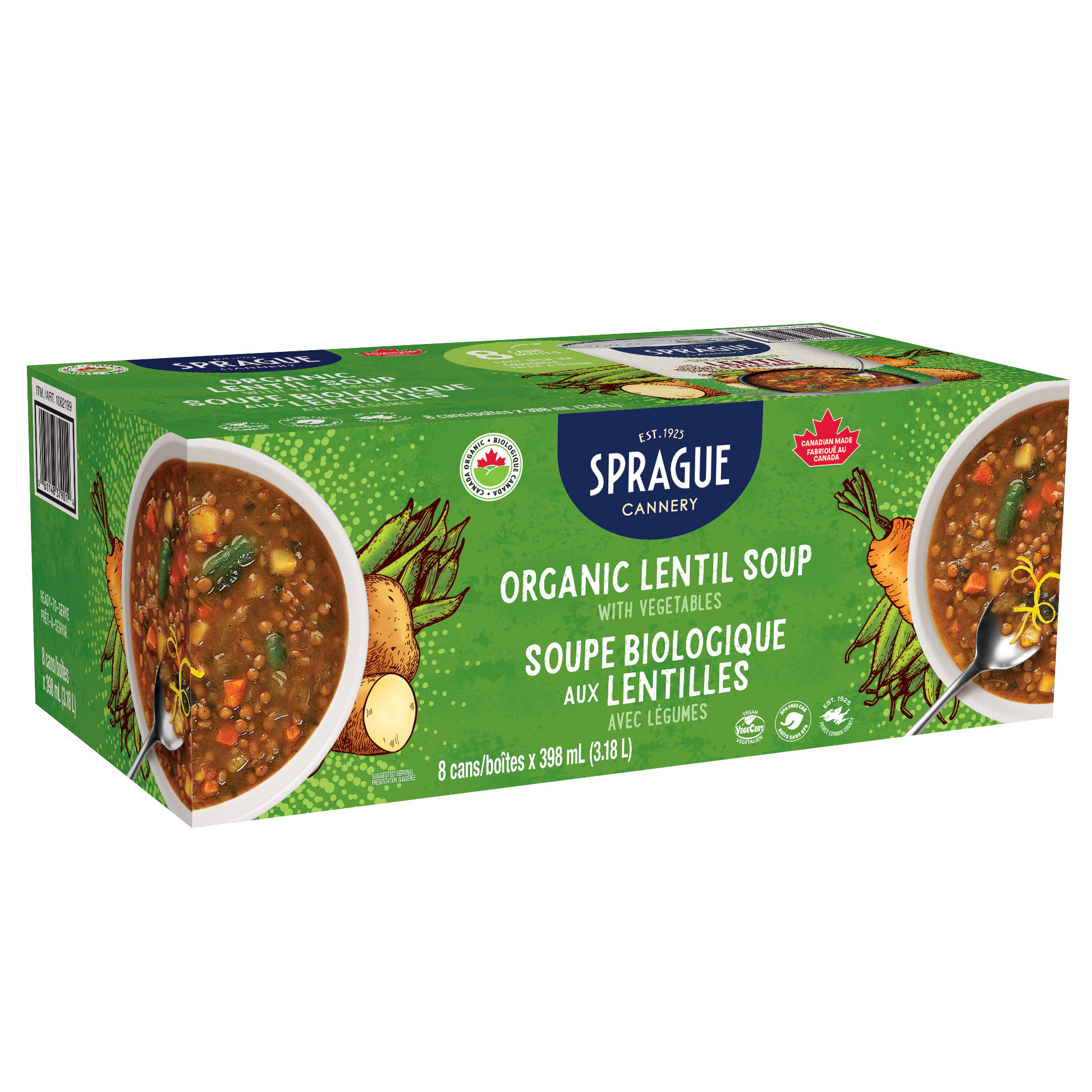 Sprague Organic Lentil and Vegetable Soup, 8 × 398 mL | Costco