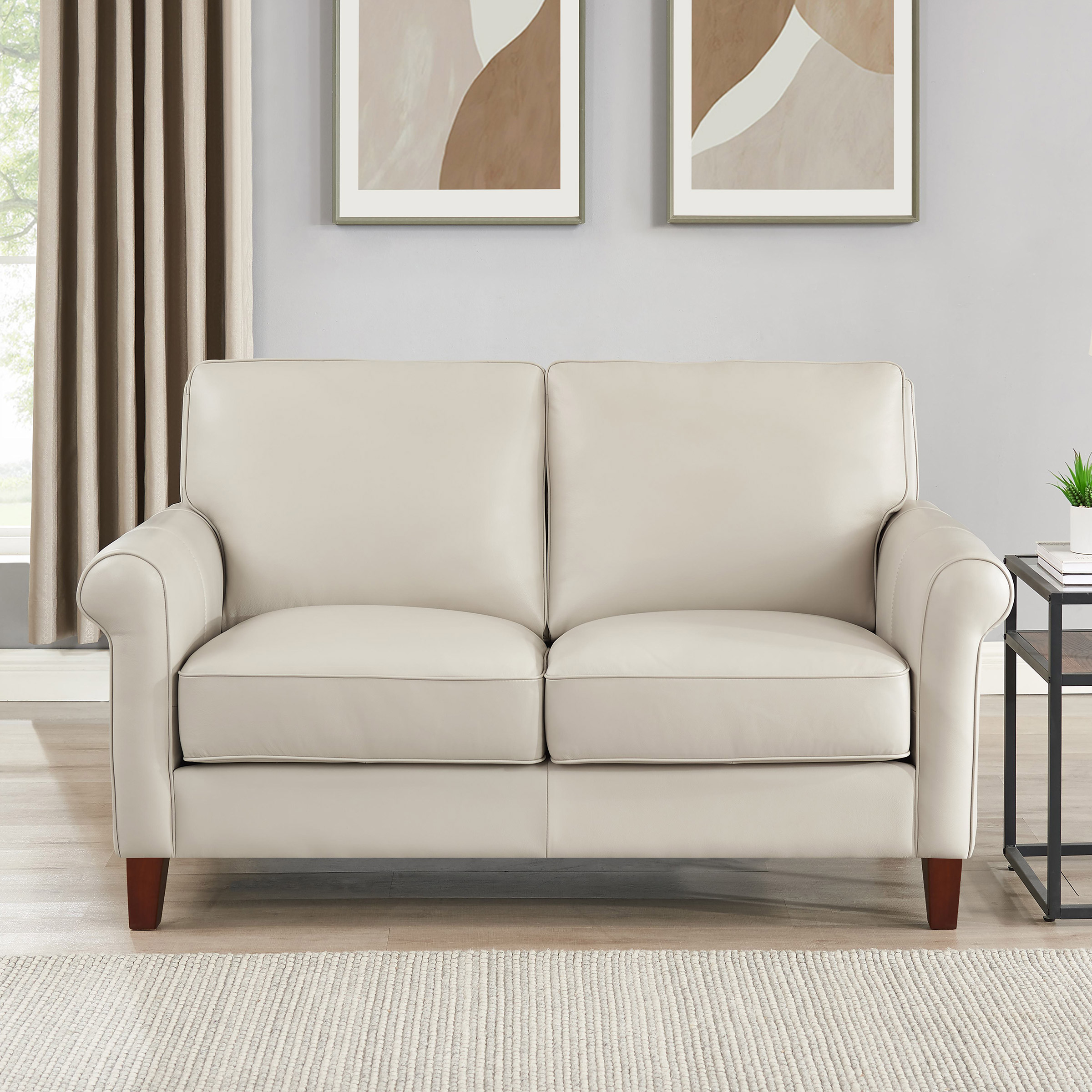 Prospera Home Larsen Top-grain Leather Loveseat
