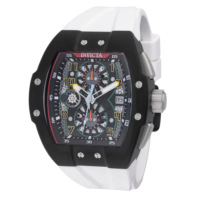 Invicta Racing Stainless Steel Black Dial Men's Quartz Watch, 47mm