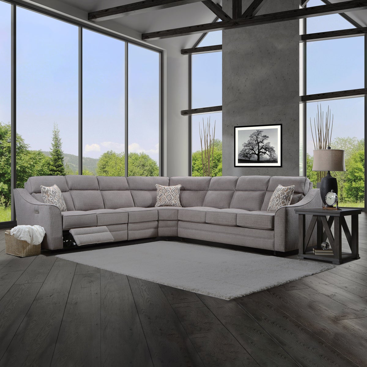 Lane Radford Fabric Reclining Sectional with Queen Sleeper Lane Radford Fabric Reclining Sectional with Queen Sleeper