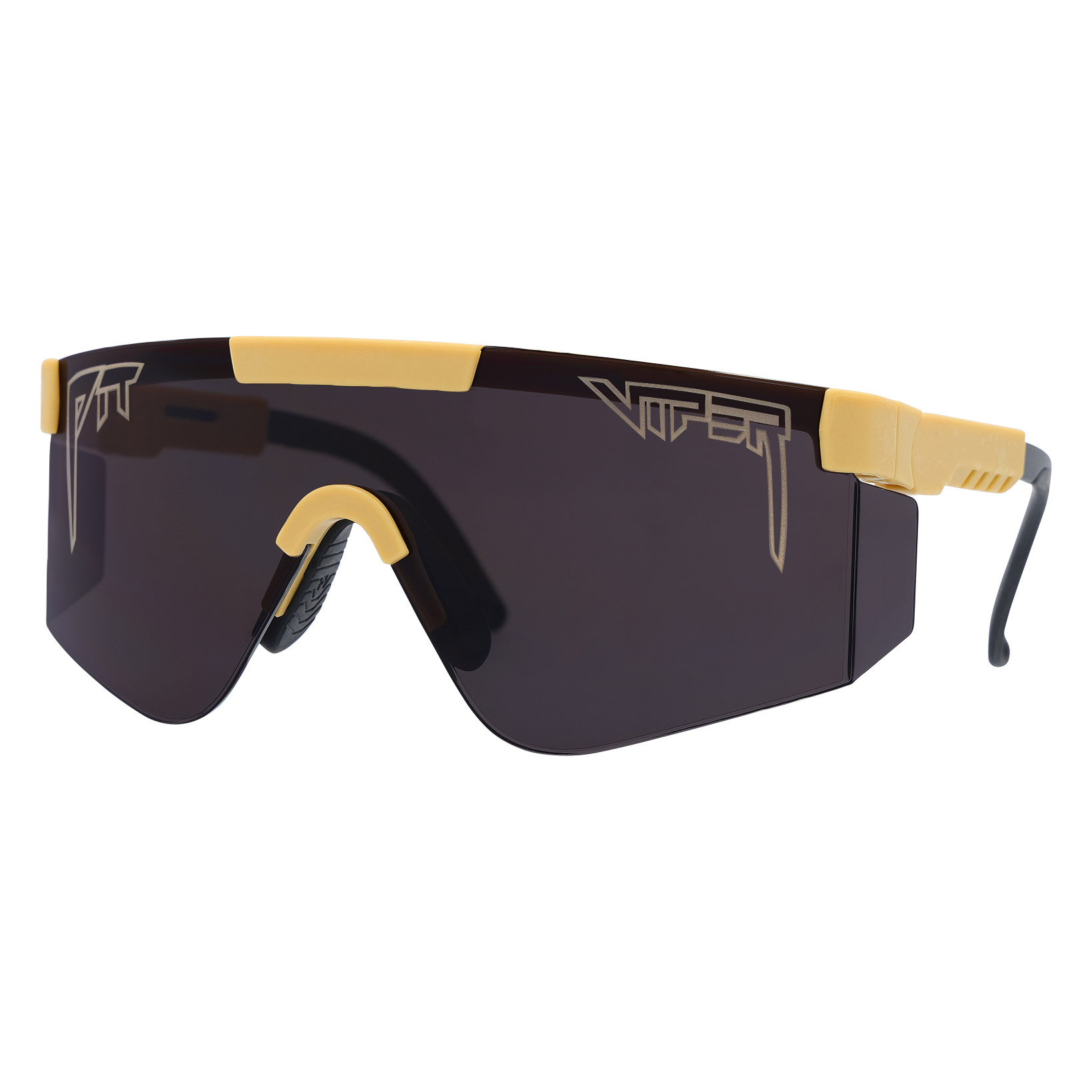 Pit Viper Checkerboard Cream & Black Sunglasses with Yellow Lenses PIT VIPER The Crossfire Sunglasses/Safety Glasses Black  main image 3