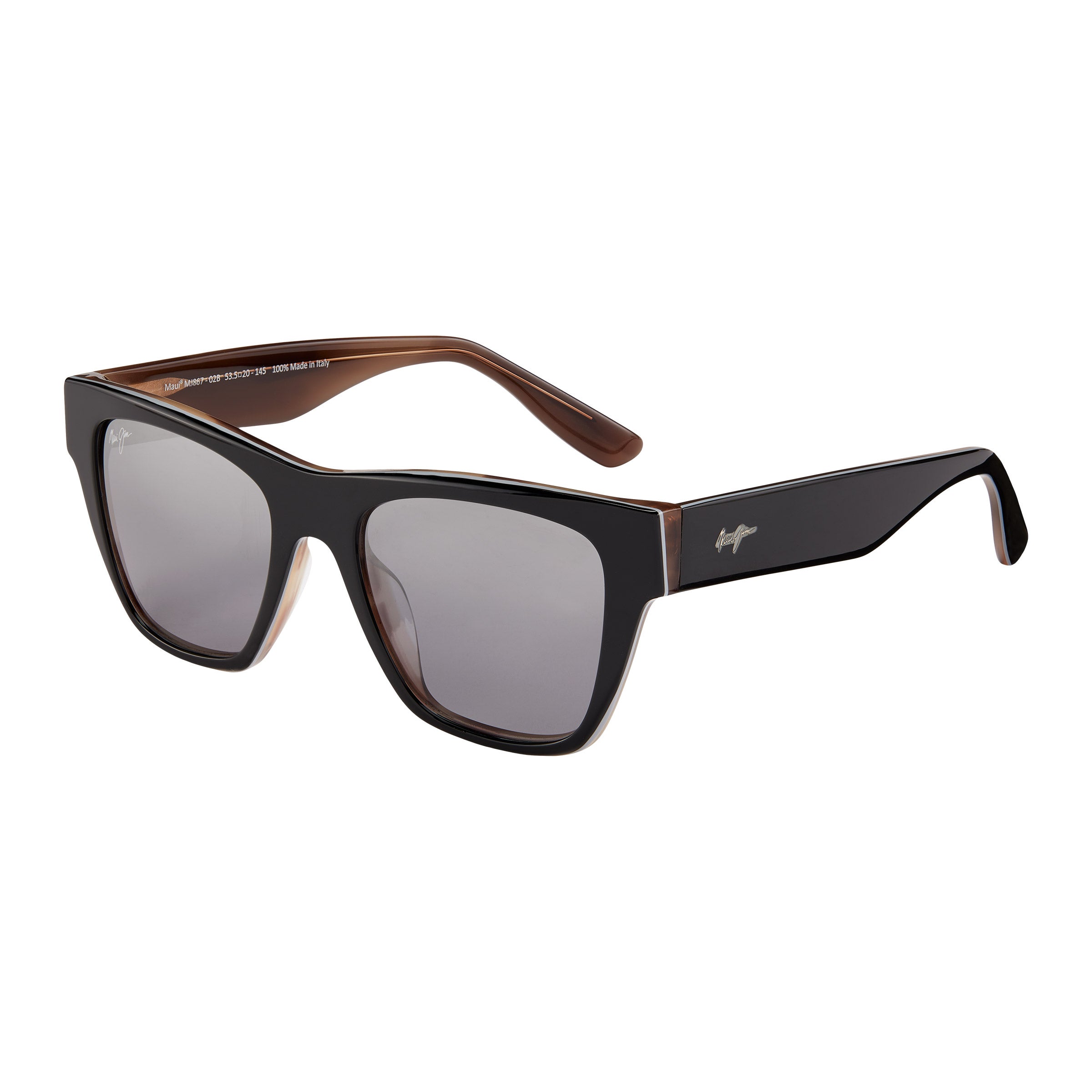 Maui Jim Ekolu DSB867-02B Black and Tan Dual Mirror (Silver-to
