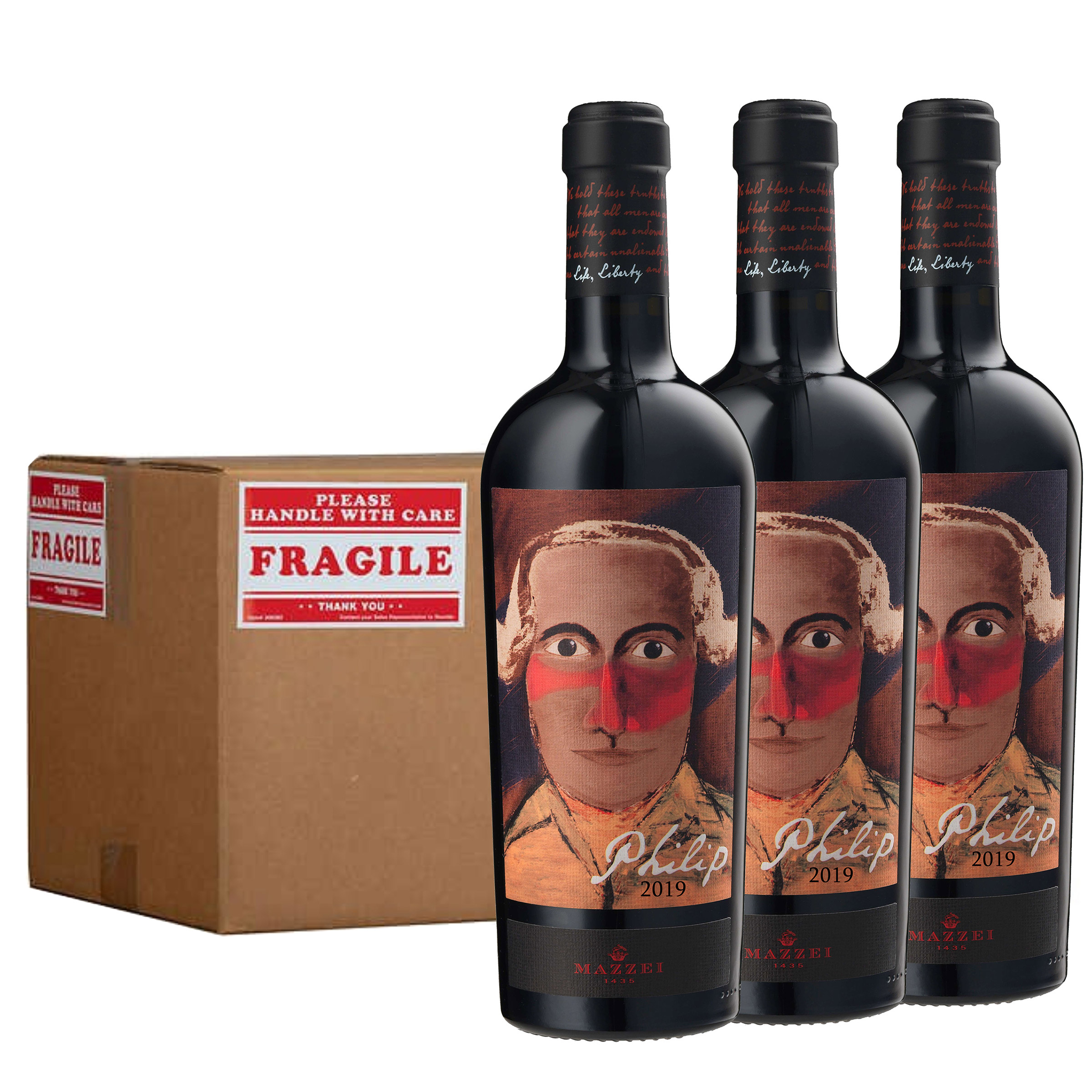Mazzei 'Philip' Toscana IGT Super Tuscan Red 2019, 750 ml 3 Pack