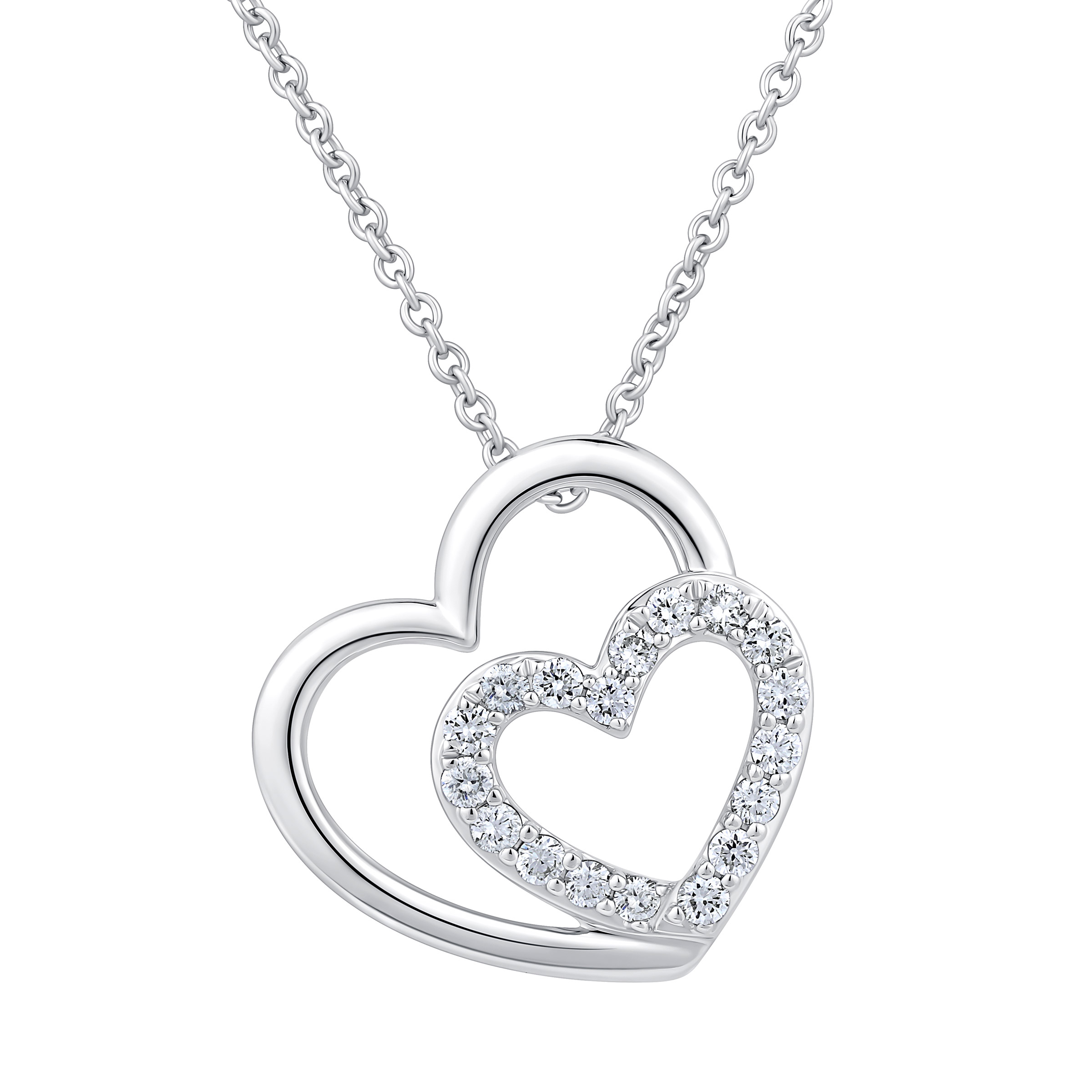 Round Brilliant Diamond Heart Pendant (0.15 ctw)