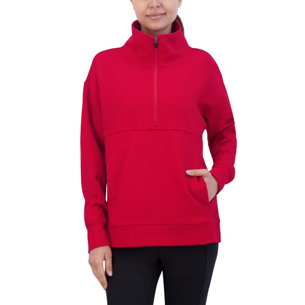 Gaiam Women's Ribbed Quarter Zip Pullover | Costco Gaiam Women's Ribbed Quarter Zip Pullover | Costco