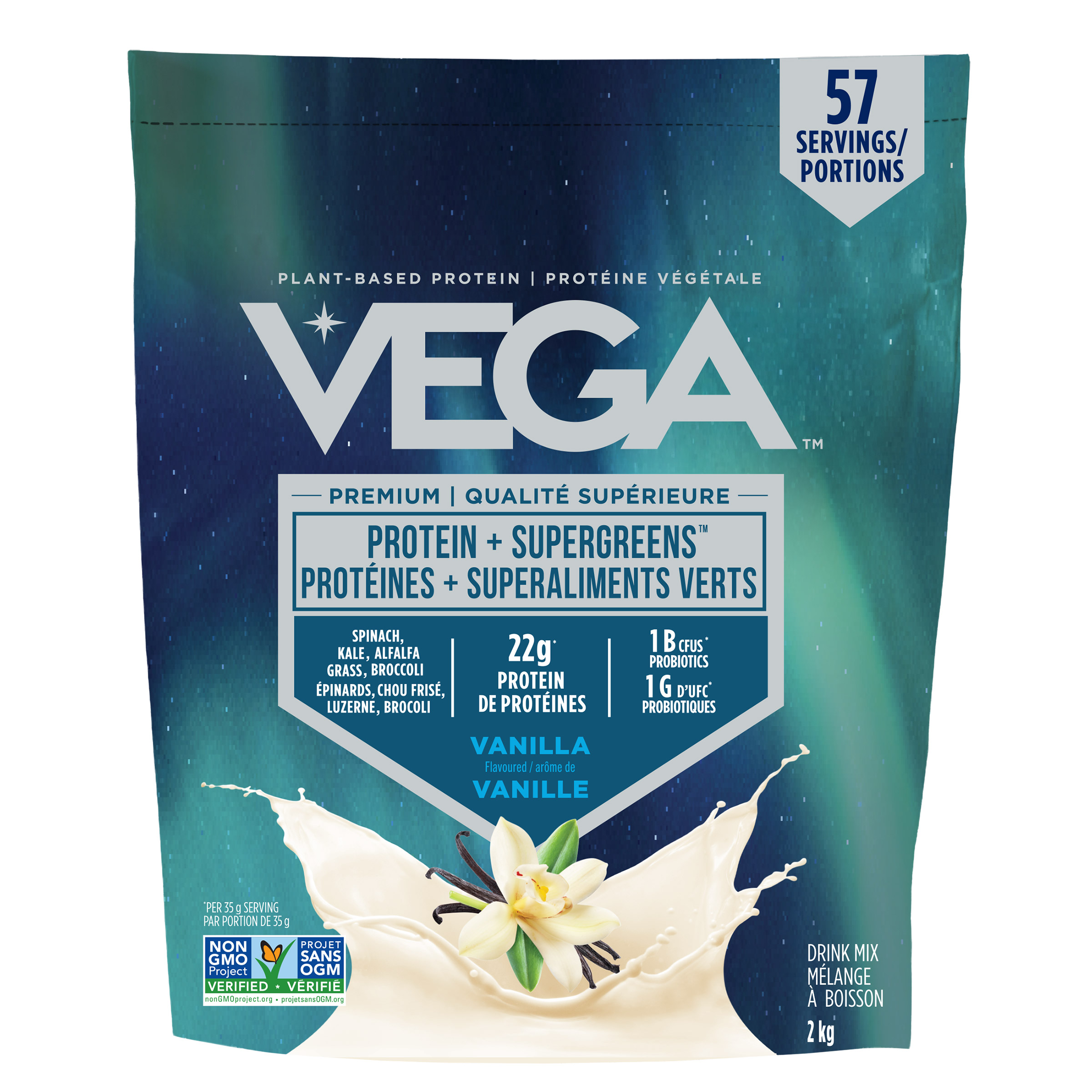 Vega Protein + Supergreens, Vanilla, 2 kg