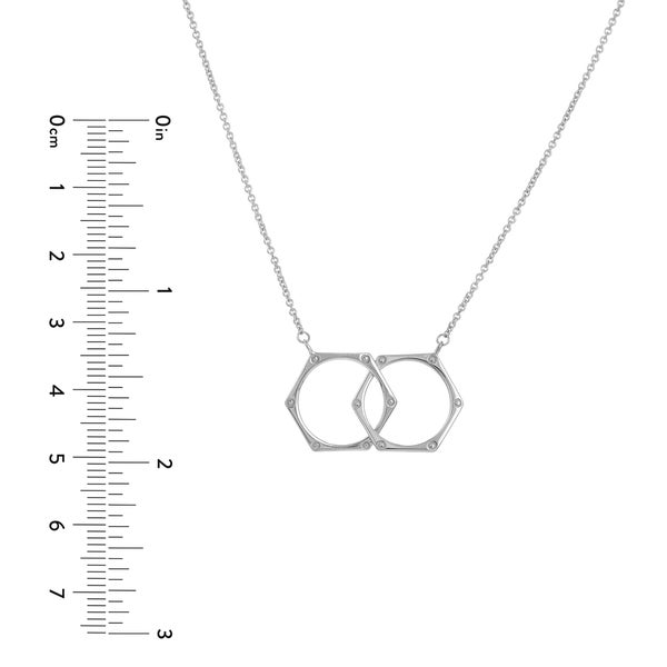 Intertwined Hexagon Shape Rings Necklace in White Gold | Costco Intertwined Hexagon Shape Rings Necklace in White Gold | Costco