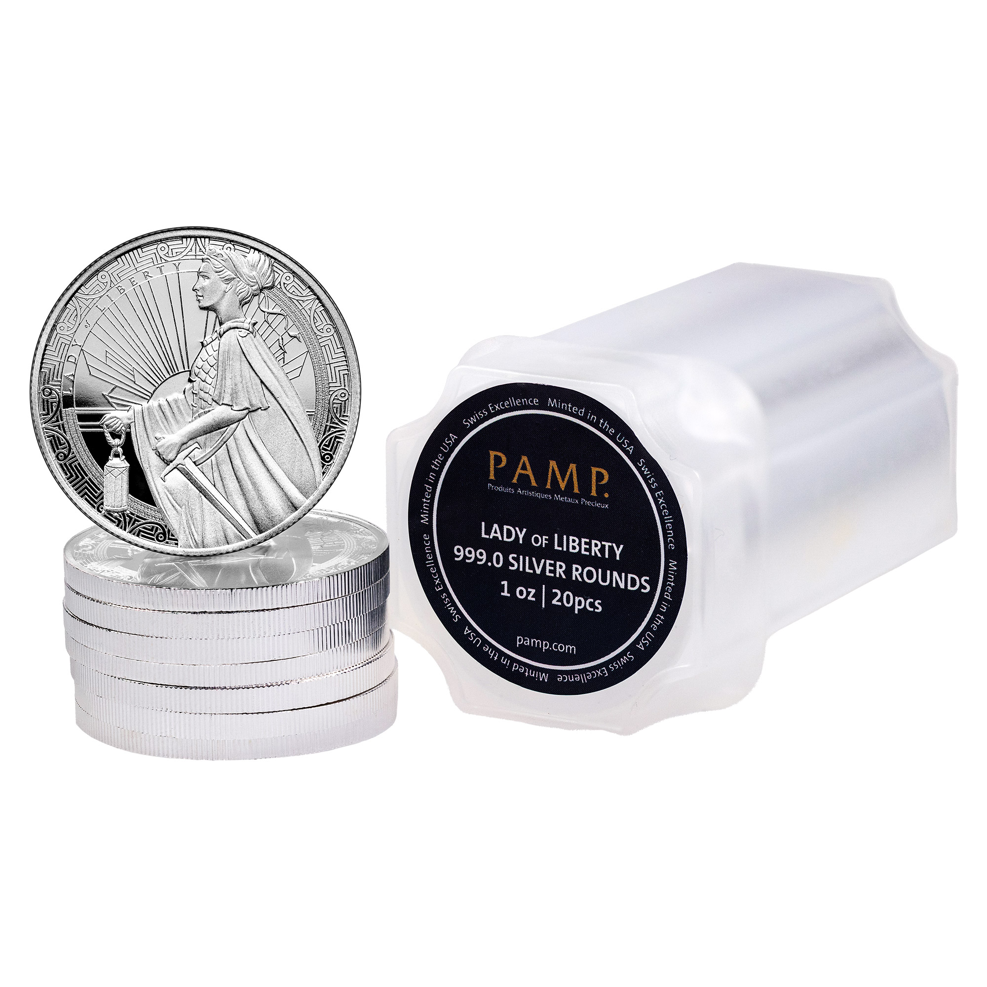 2024 1 oz PAMP Lady of Liberty Silver Round, 20-count | Costco