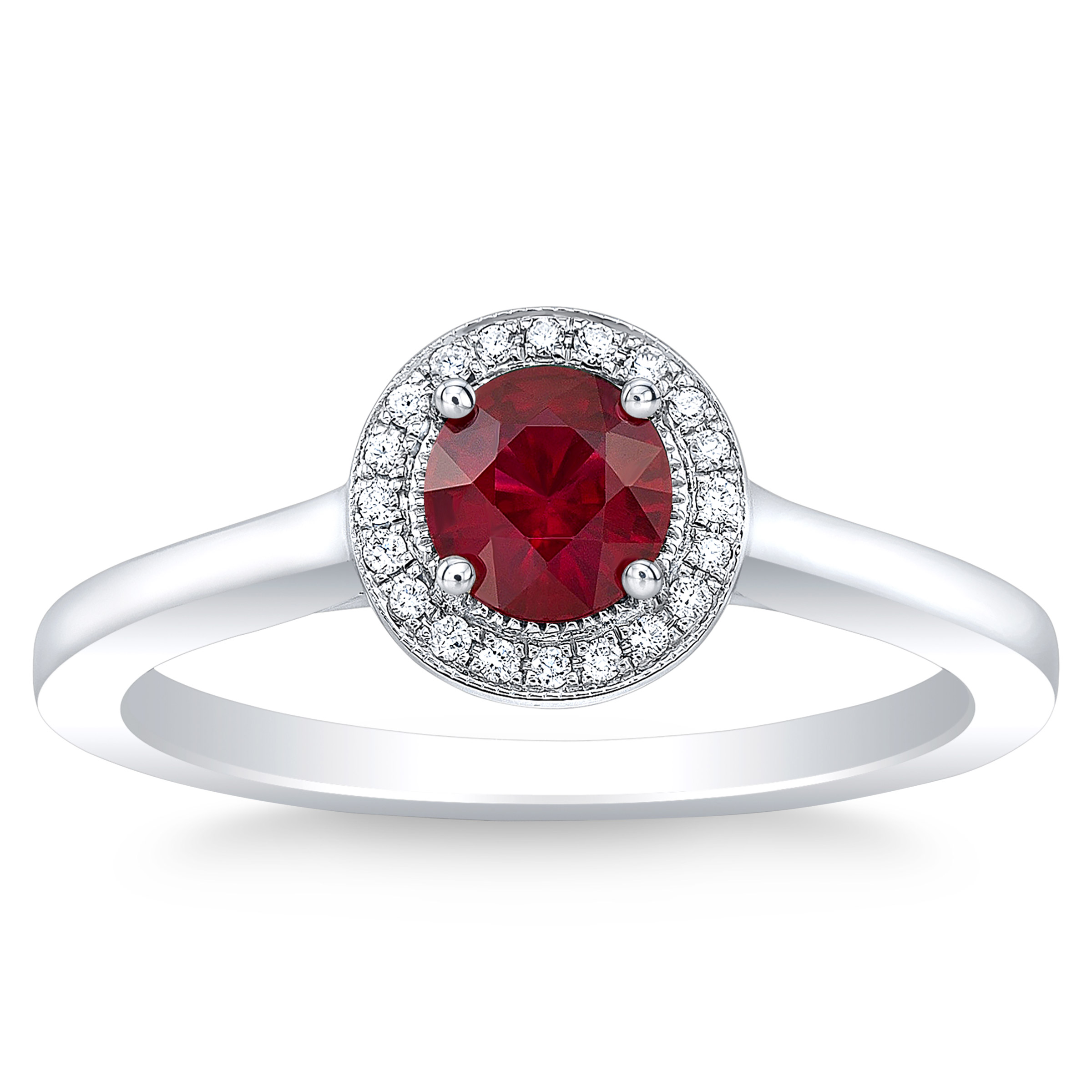 Round Cut Ruby and Diamond Ring (0.05 ctw) | Costco