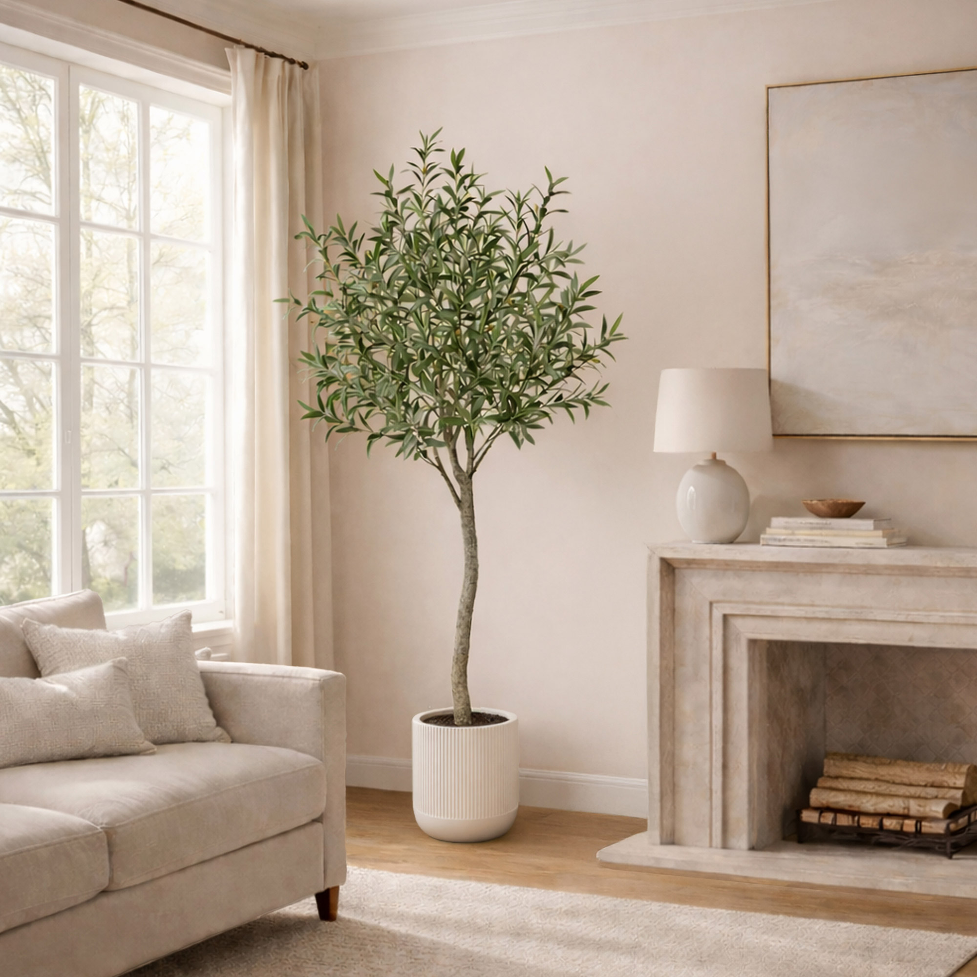 Faux 6.5' Topiary Olive Tree | Costco