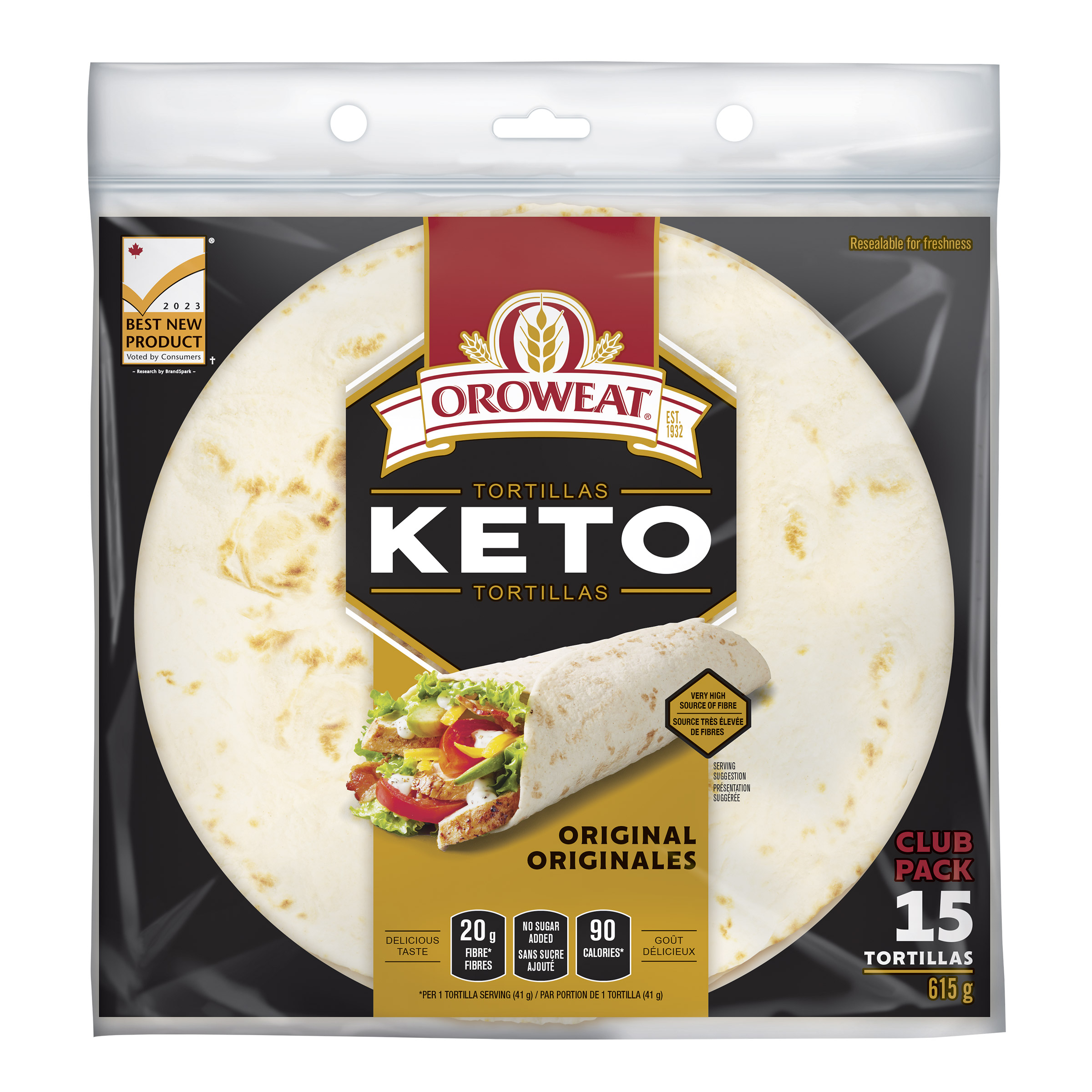 Oroweat Keto Original Tortillas, 615 g