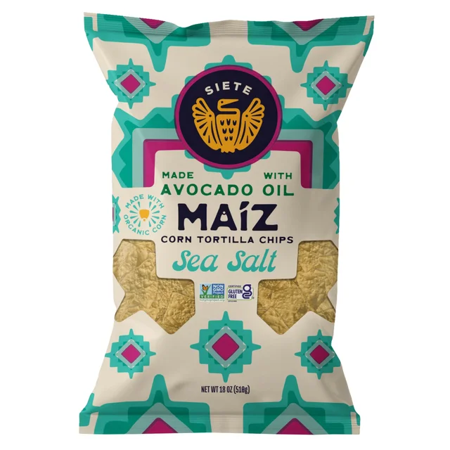 SIETE MAIZ SEA SALT CHIPS 18 OUNCES