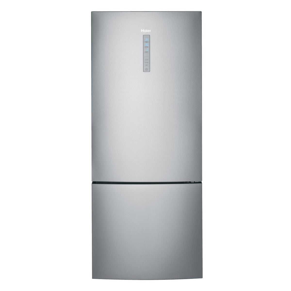 Haier 28 in. 15 cu. ft. Stainless Steel Counter Depth Bottom Haier 28 in. 15 cu. ft. Stainless Steel Counter Depth Bottom