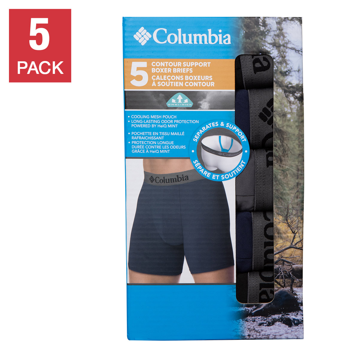 Columbia Men's Boxer Briefs, 5-pack