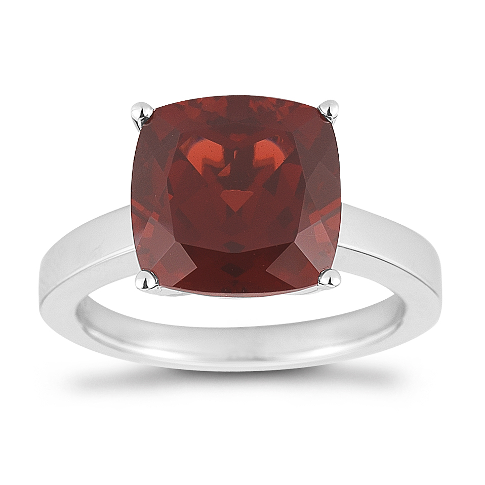 Garnet Solitaire Ring  