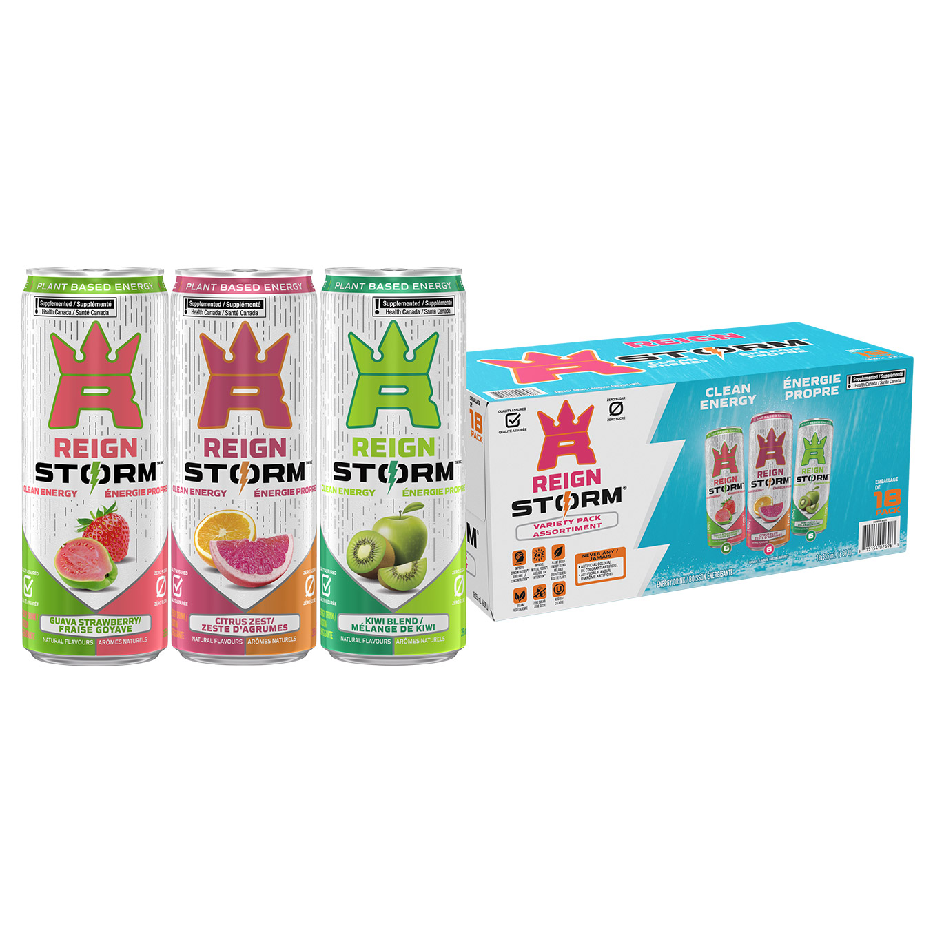Reign Storm Energy Drink Variety Pack, 355 mL, 18-pack