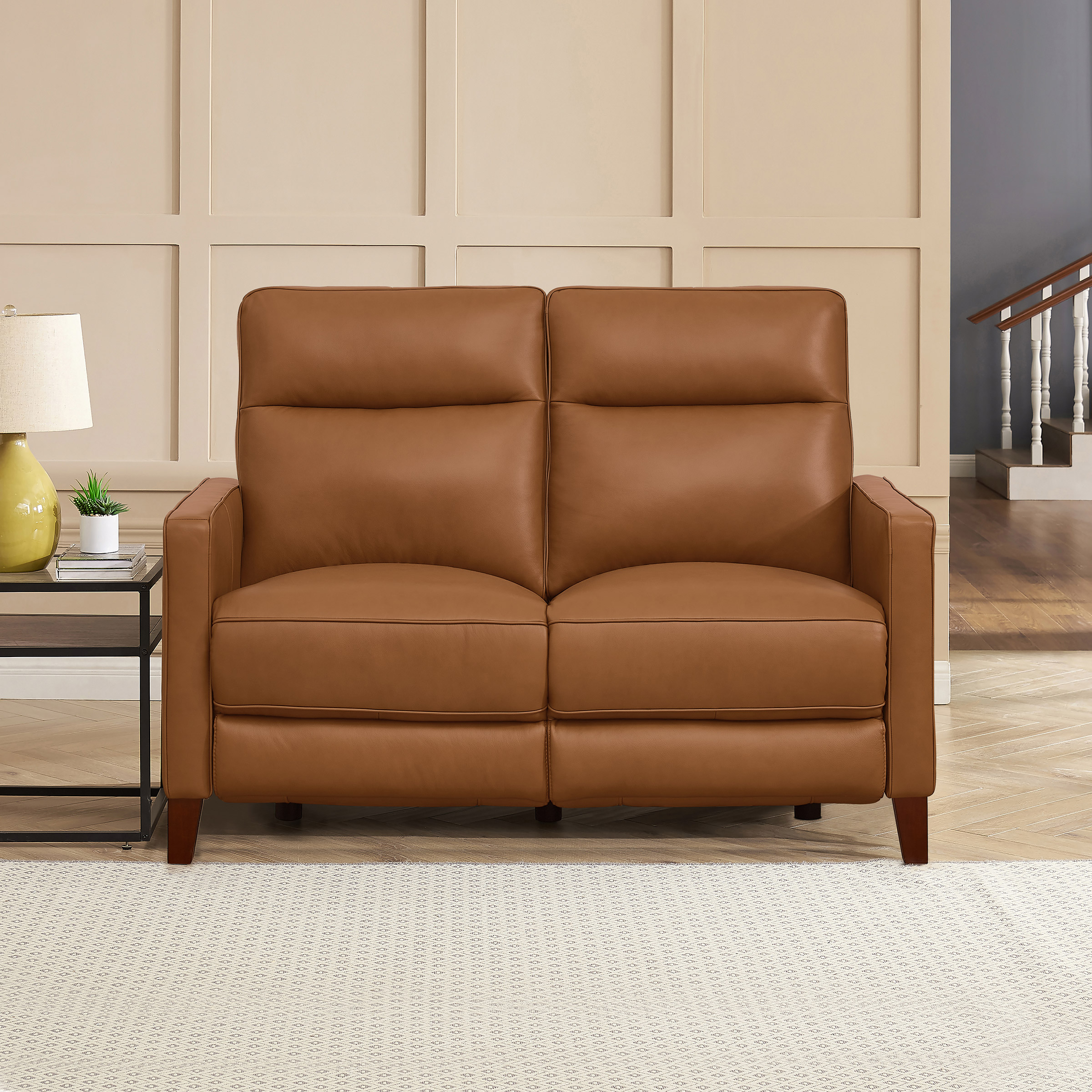 Prospera Home Matthews Top-grain Leather Zero Gravity Power Reclining Loveseat