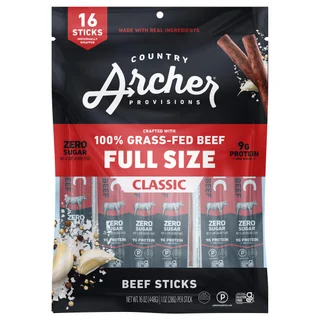 ARCHER GRASS FED BEEF STICKS 16/1 OZ (1.0 LB)
