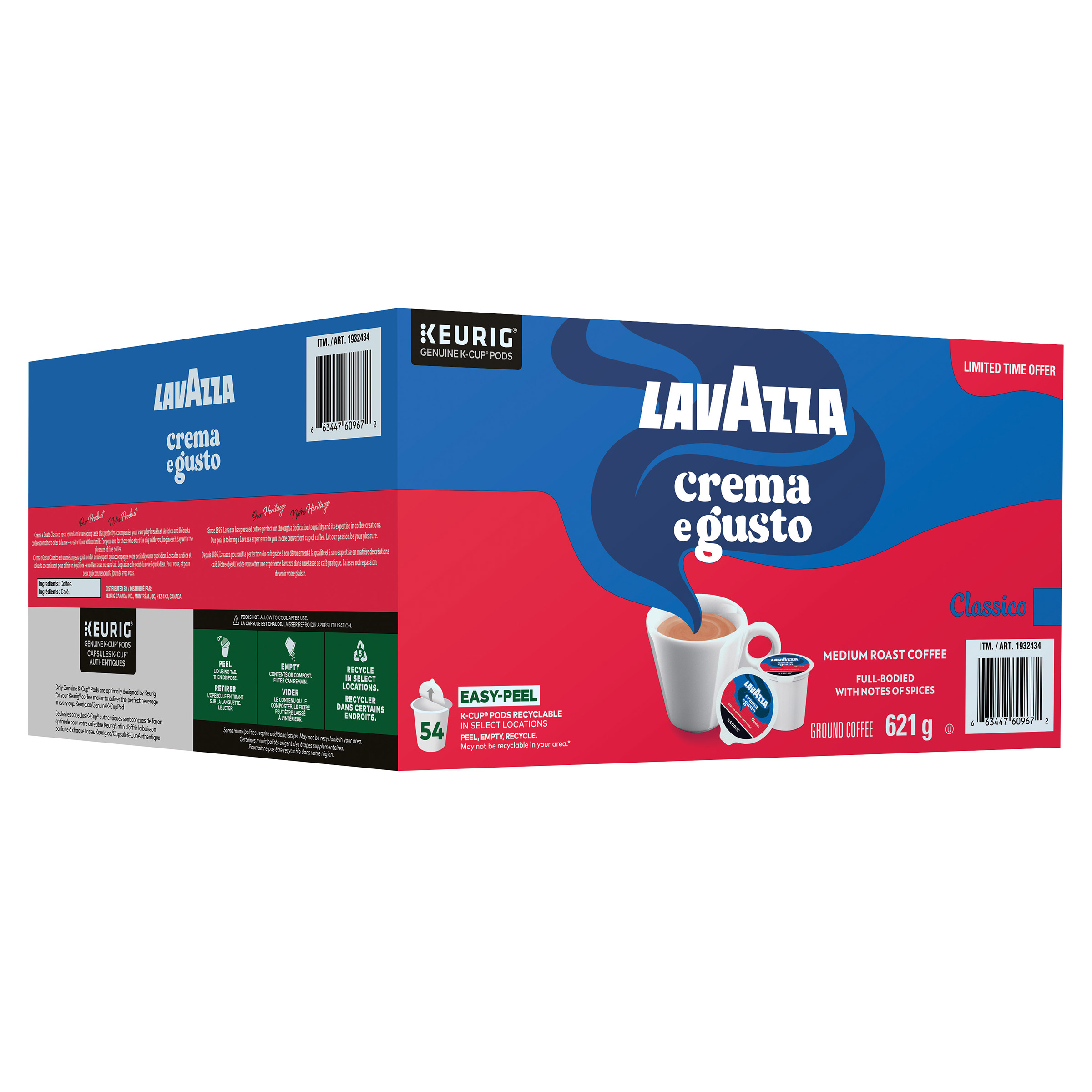 Lavazza Crema é Gusto Medium Roast Coffee K Cups, 54-count