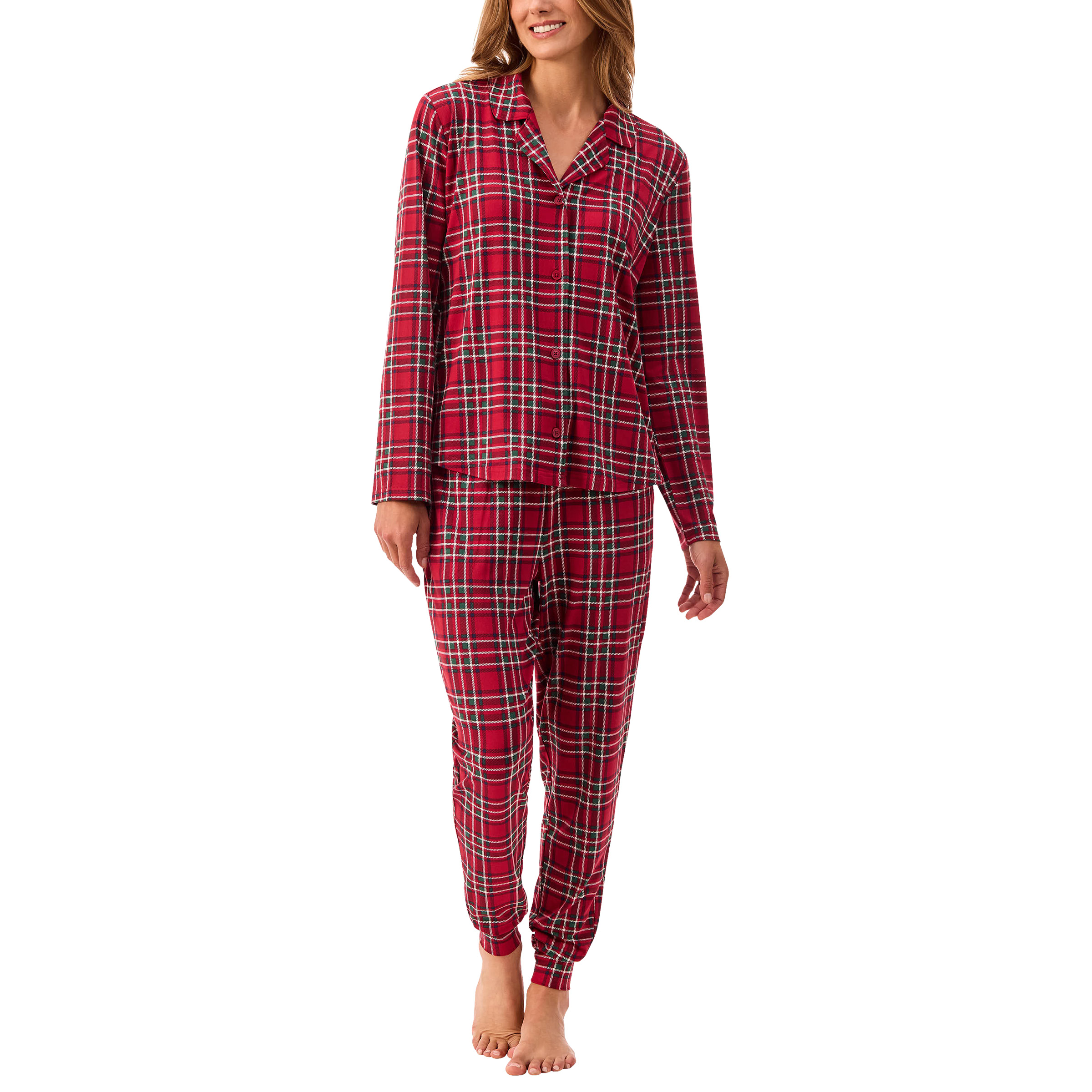 Martha Stewart Women's Notch Collar Pajama Set, 3-piece
