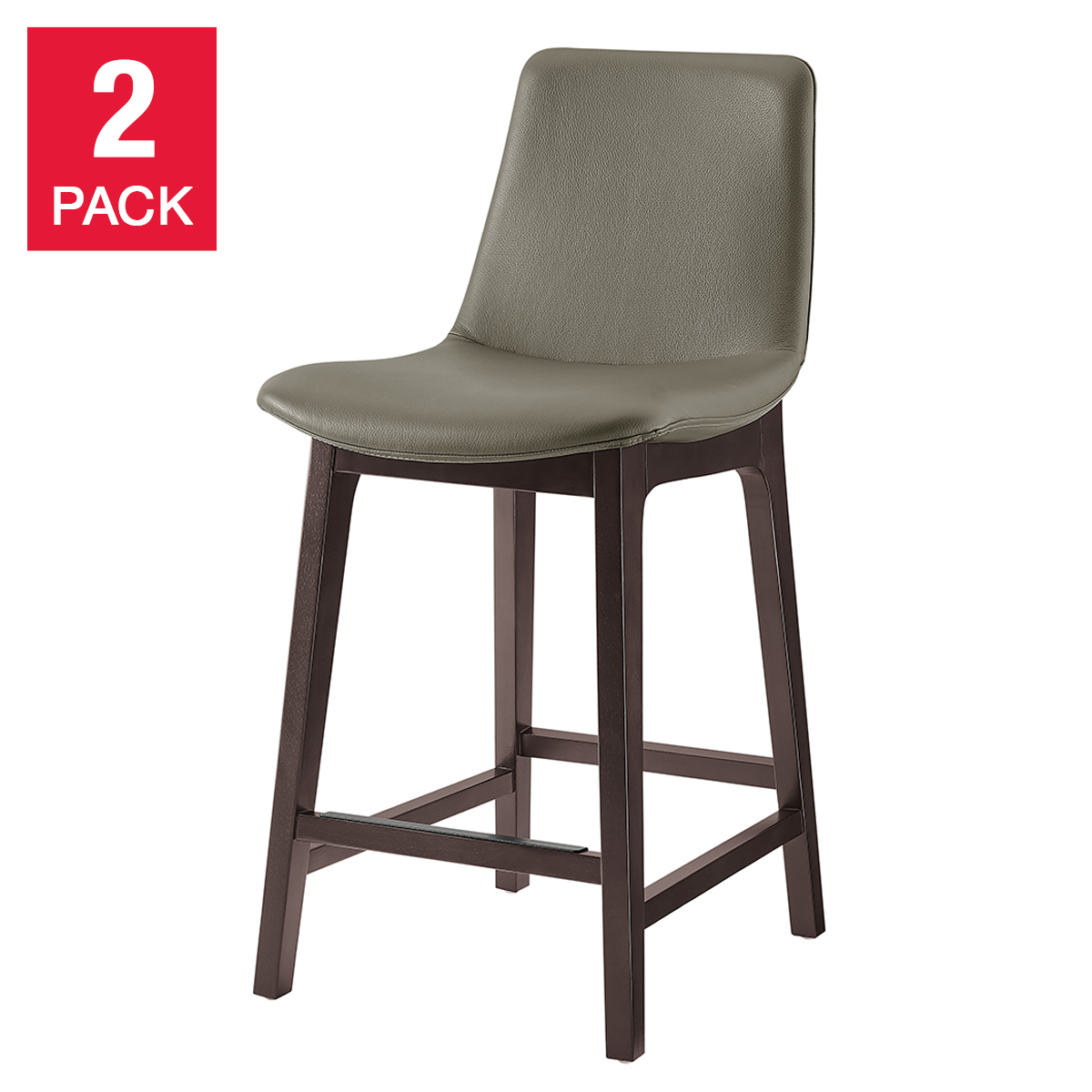 Aiden & Ivy Top-grain Leather Counter Stool, 2-pack