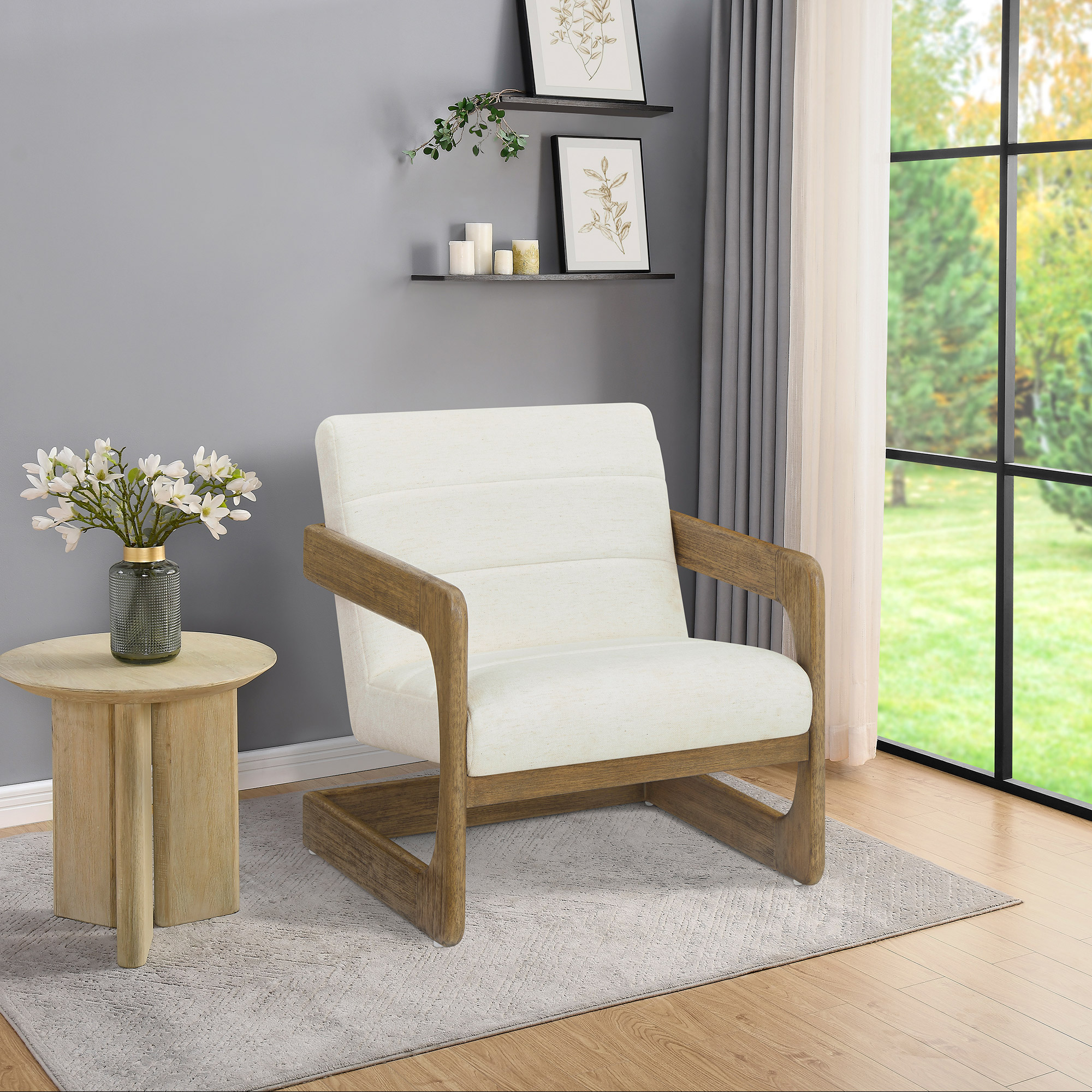 Thomasville Milland Wood Base Fabric Accent Chair | Costco