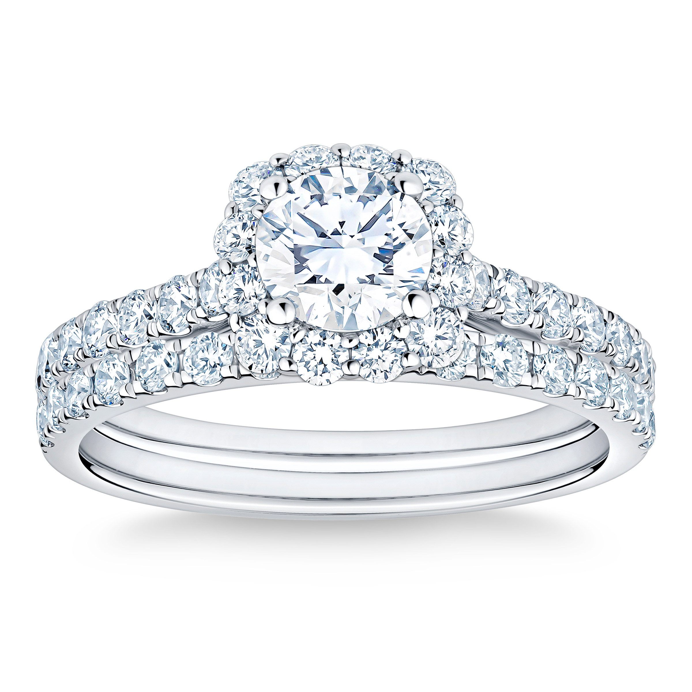 Round Brilliant Diamond Wedding Set (1.60 ctw)