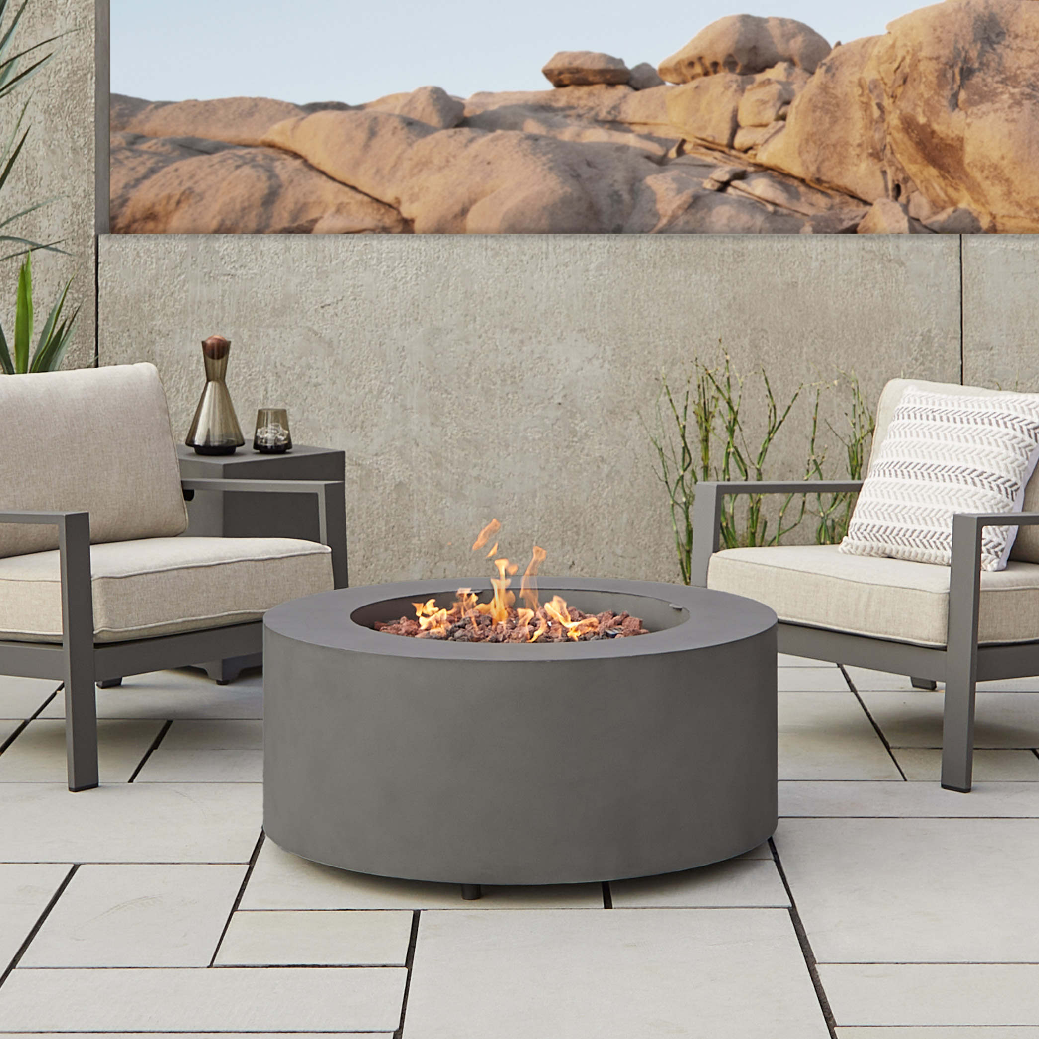 Monaco 36" Round Steel Propane or Natural Gas Fire Pit Table by Real Flame