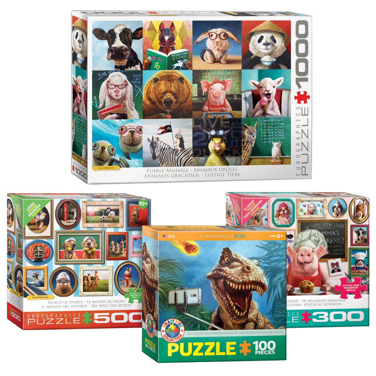 Eurographics Lucia Heffernan Family 4 Pack Puzzle Set 