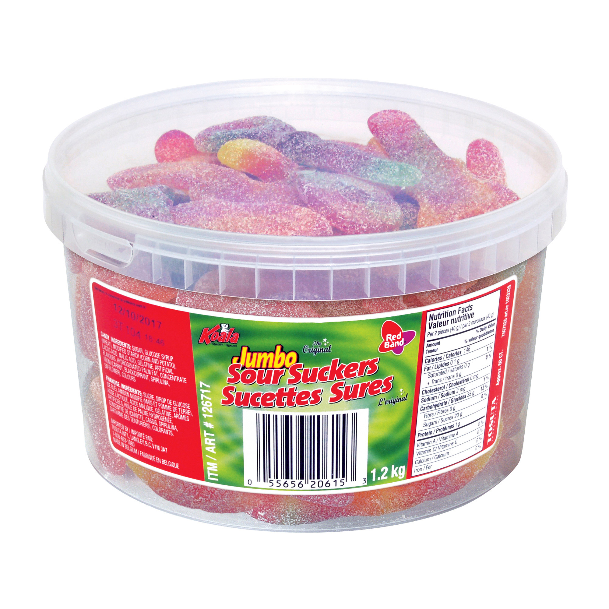 Red Band Jumbo Sour Suckers, 1.2 kg 