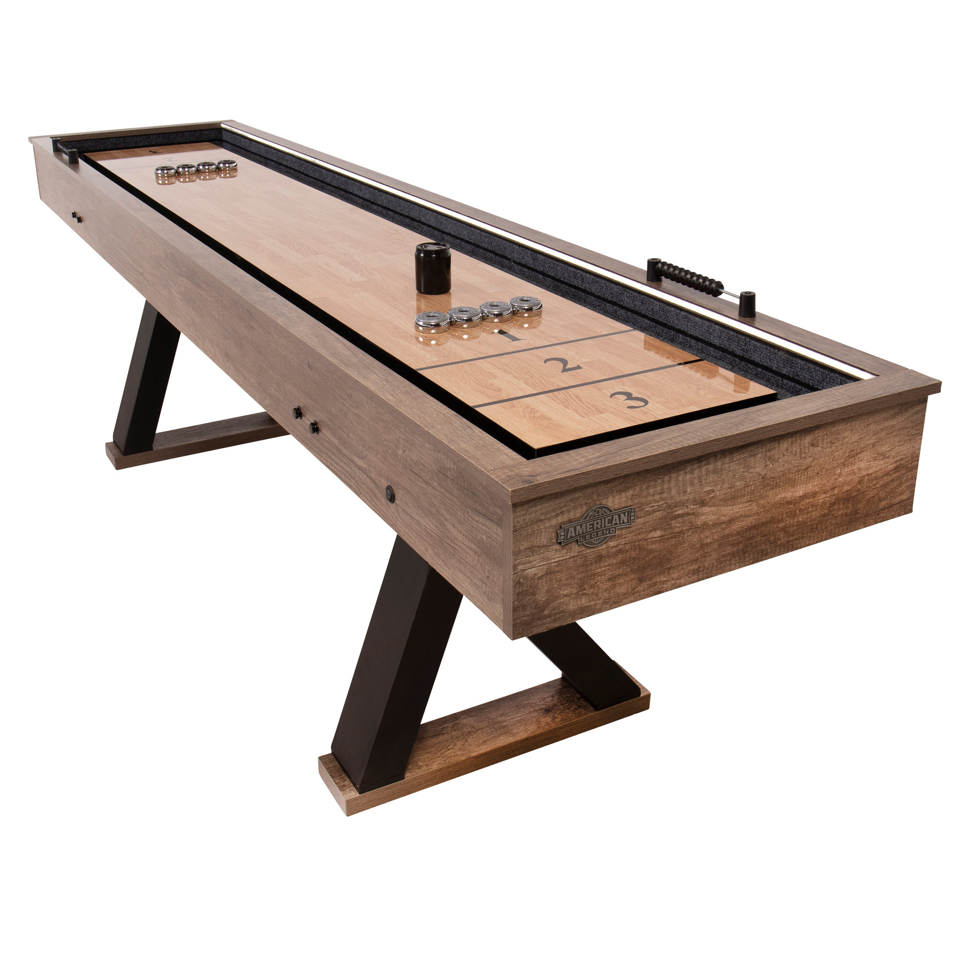 American Legend Kirkwood LED Light up Shuffleboard Table With Bowling  