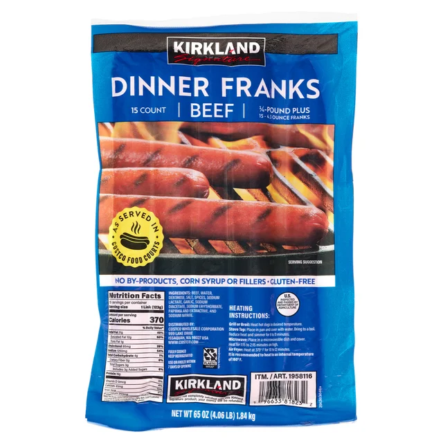 KIRKLAND SIGNATURE BEEF DINNER FRANK 4.06 LB