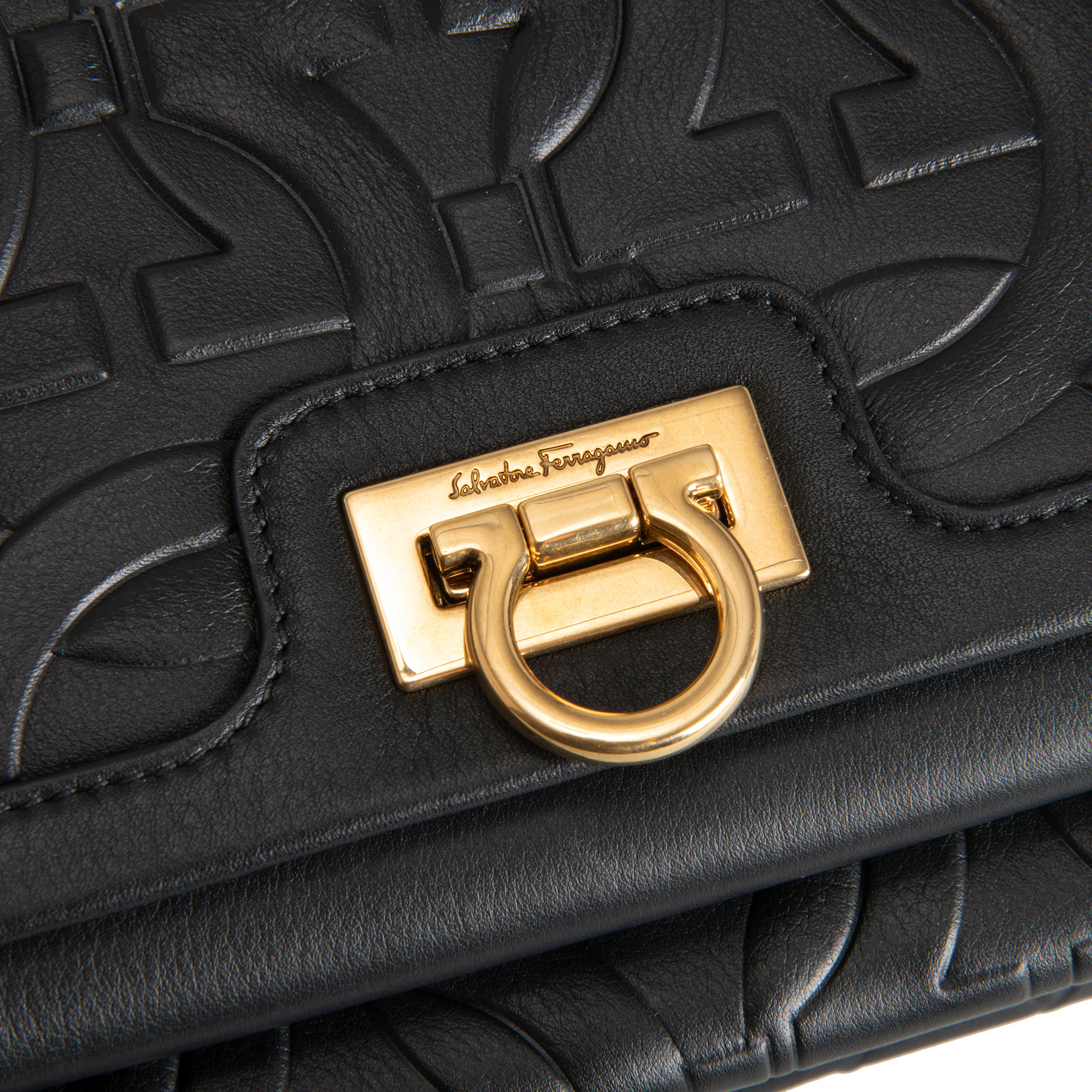 Ferragamo Trifold Shoulder Bag, Black | Costco