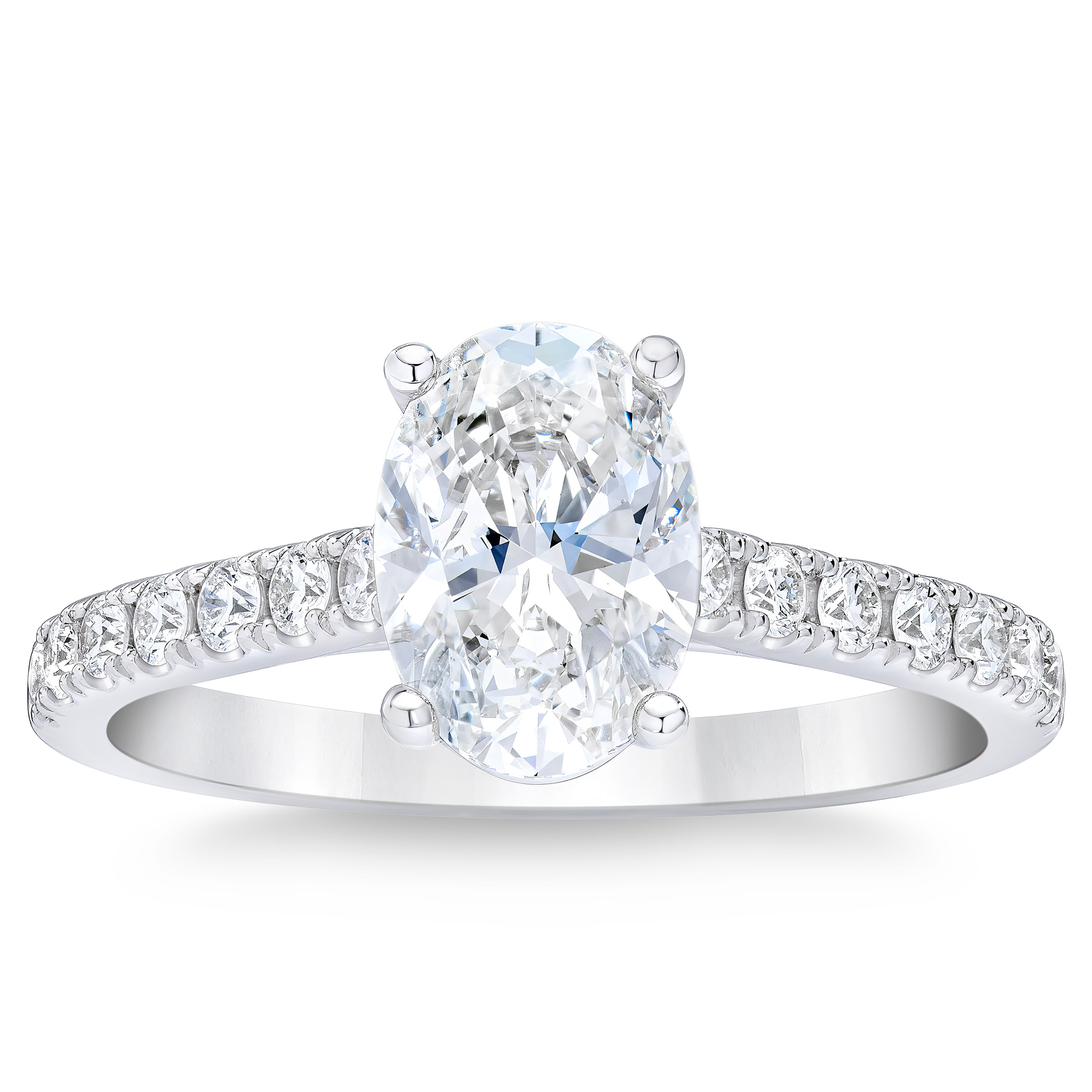 2.05 ctw Oval Cut and Round Brilliant, Clarity VVS2, Colour I, Diamond Engagement Ring