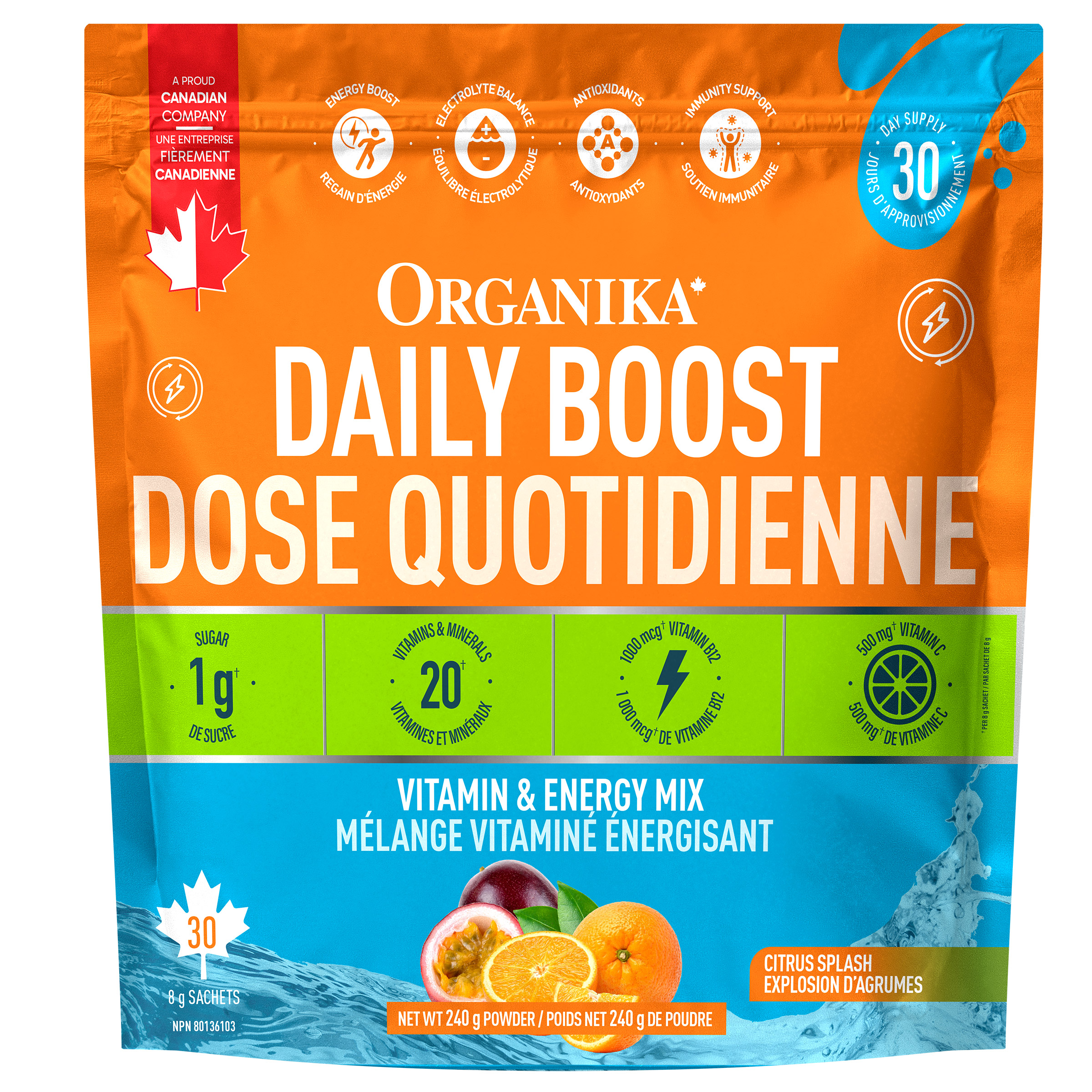 Organika Daily Boost Citrus Splash - 30 Sachets