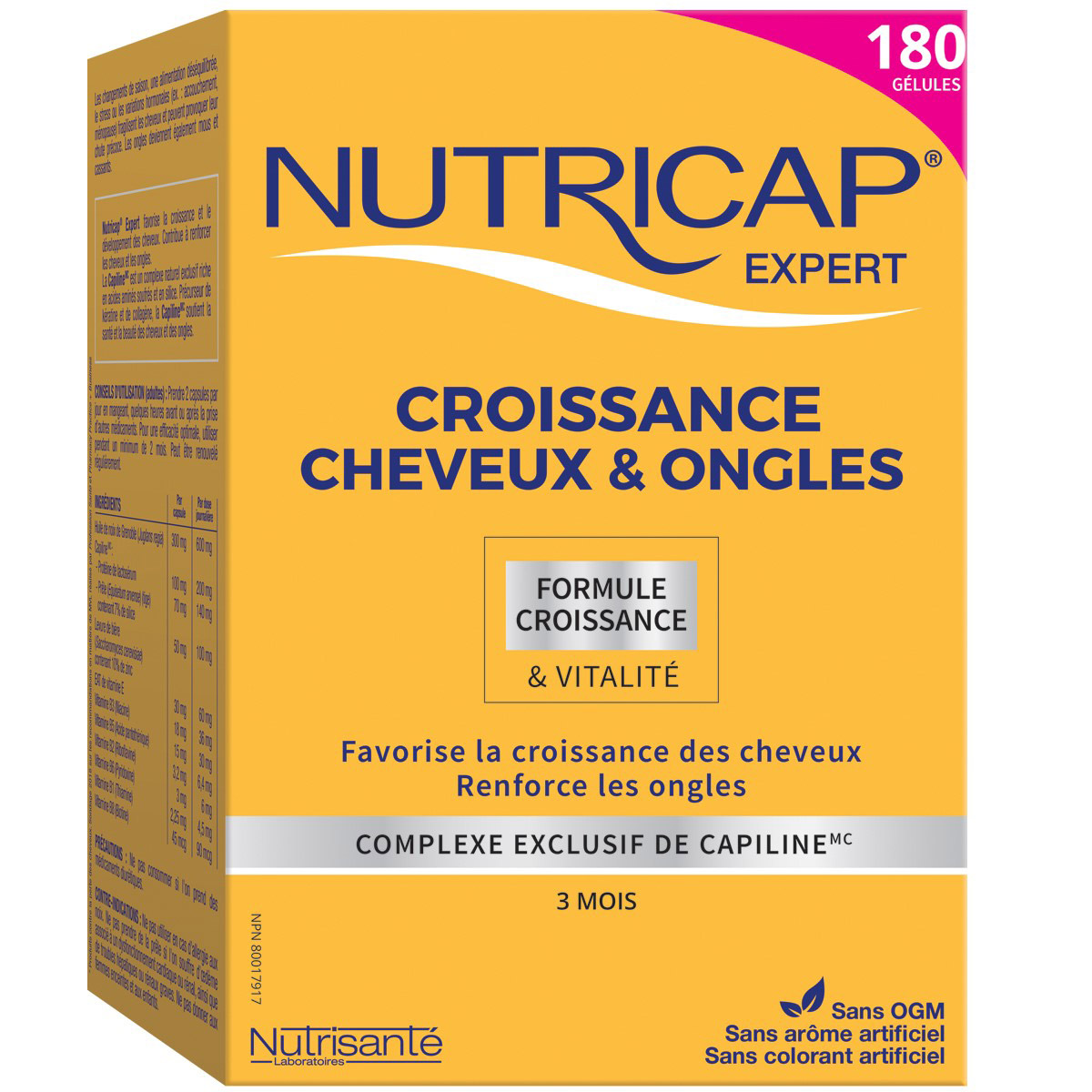 Nutricap Cheveux et Ongles, 180 gélules