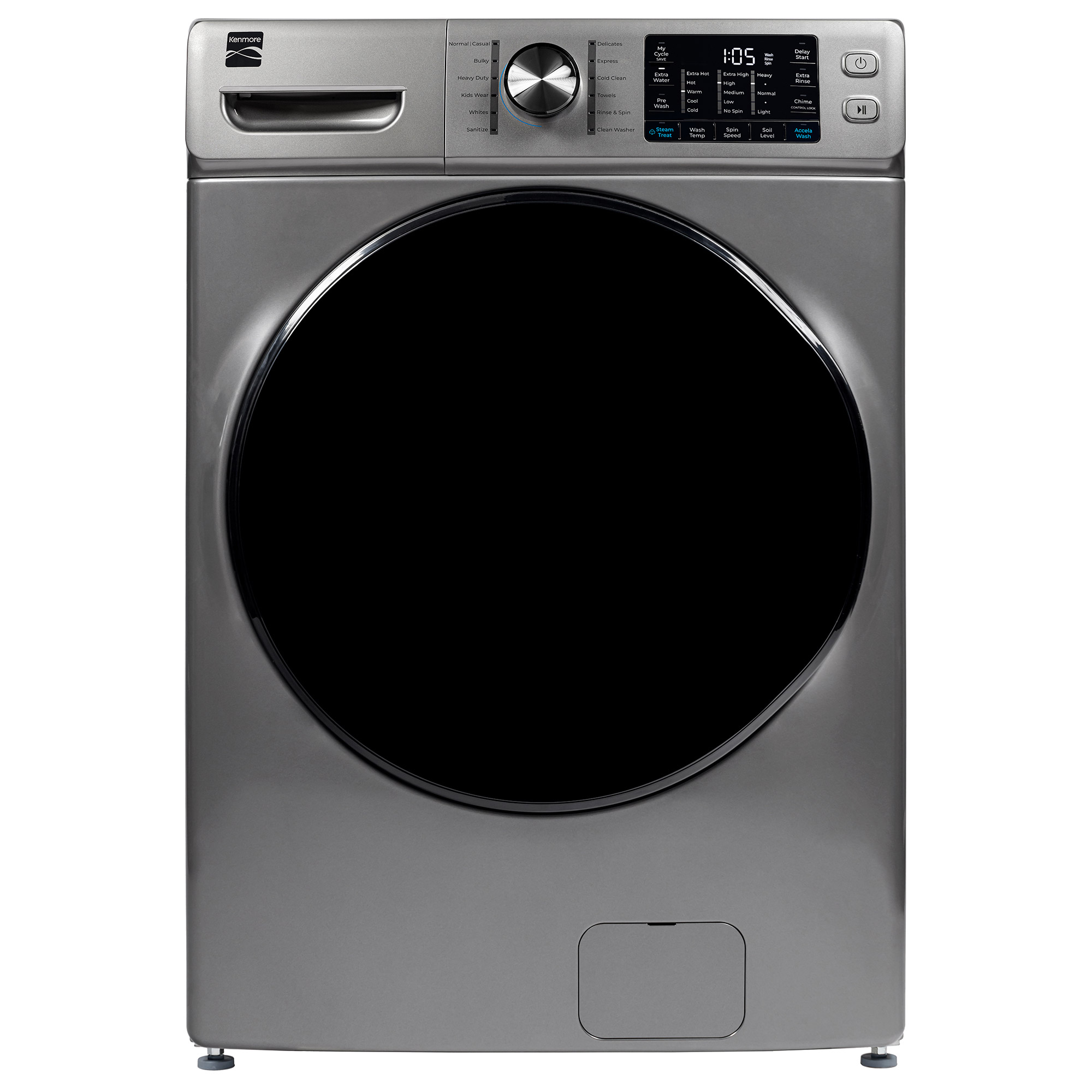 Kenmore 5.2 cu ft. Silver Front Load Washer with Steam Function