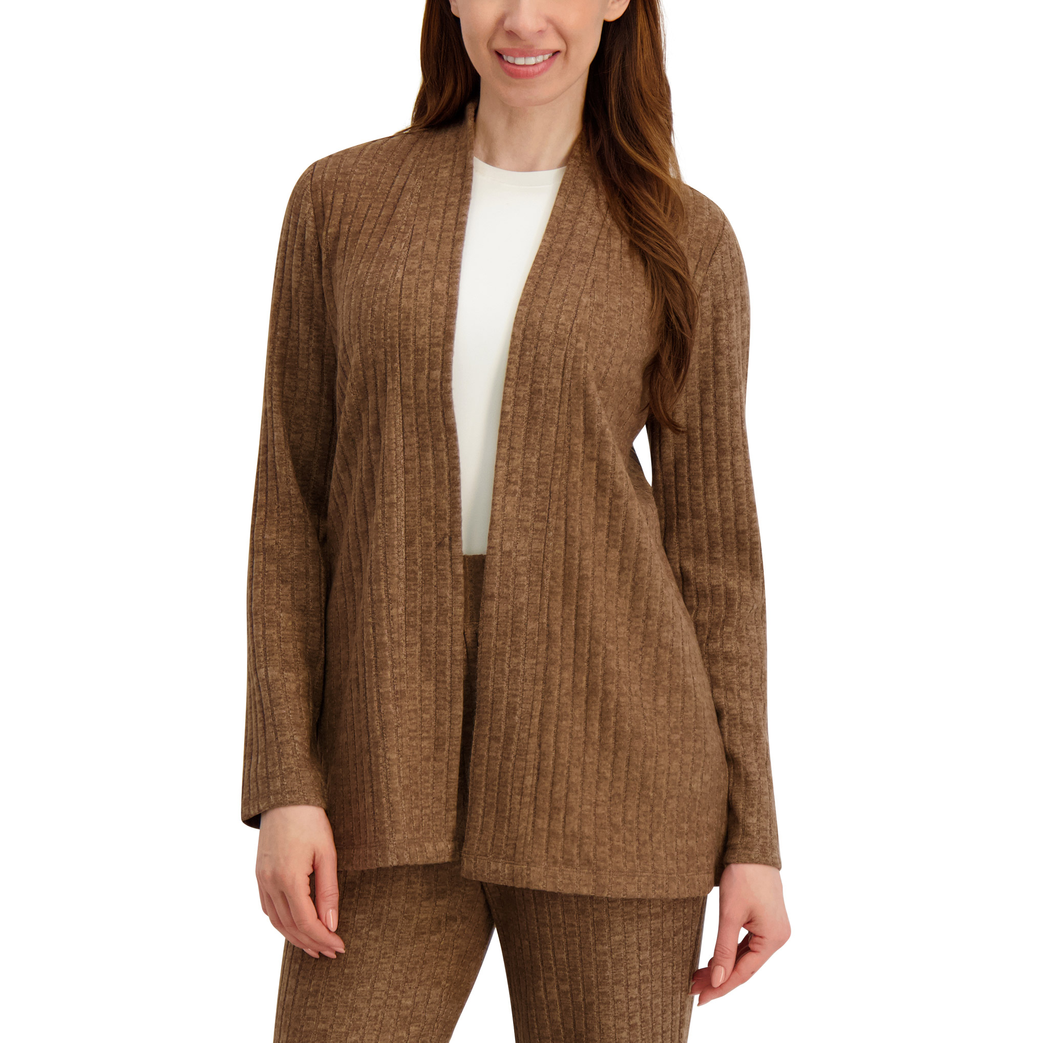Andrew Marc Women's Rib Knit Open Cardigan | Costco