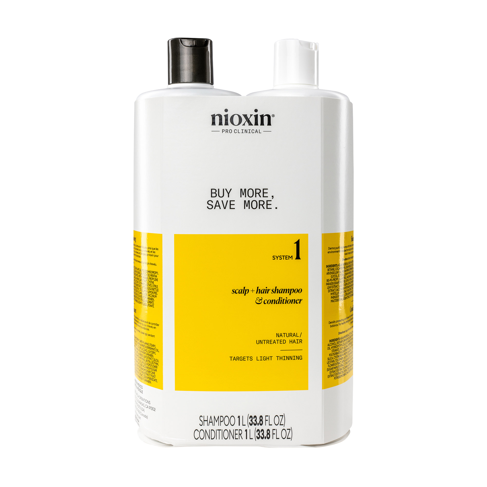 Nioxin Pro Clinical System 1 Scalp and Hair duo, 2 x 1 L