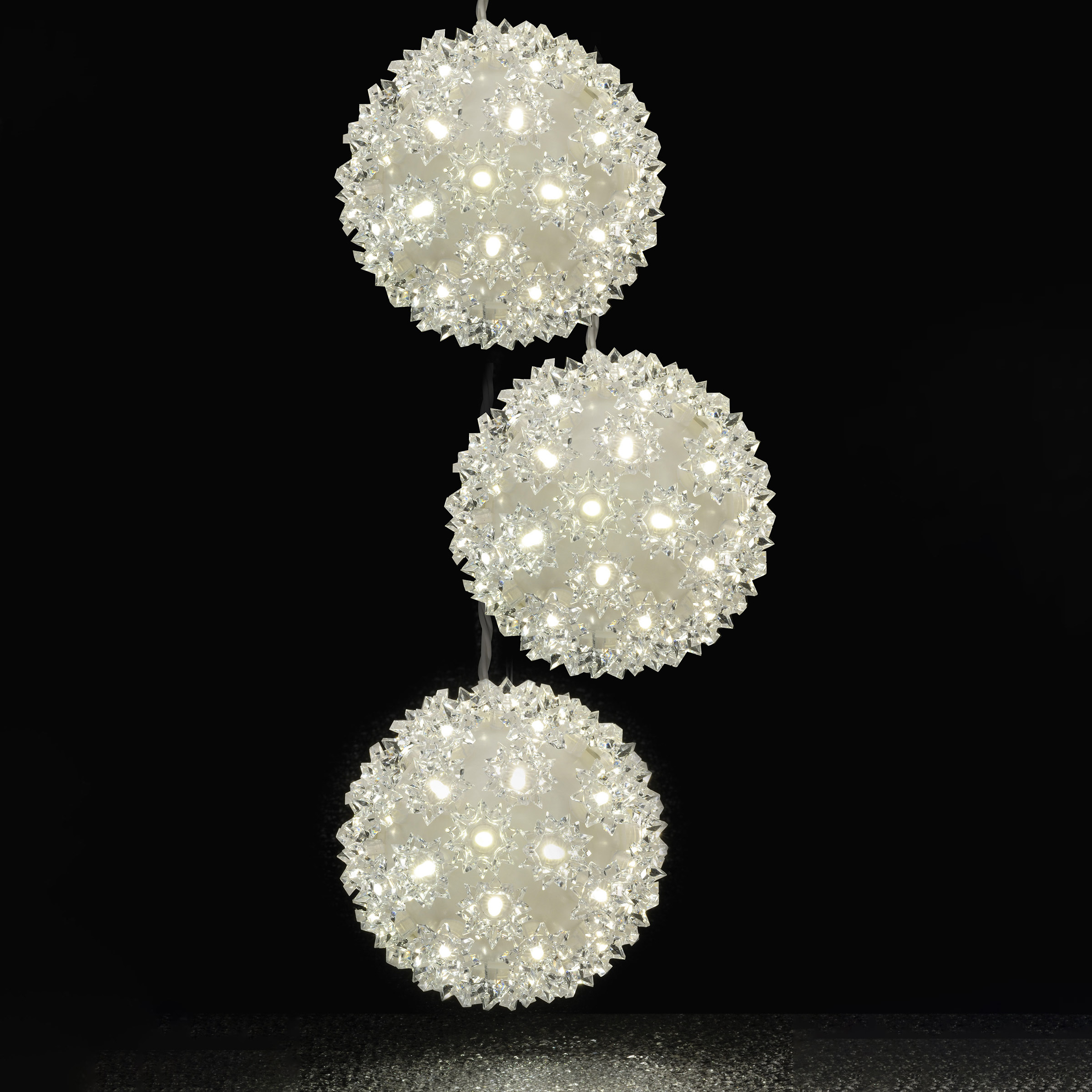 GE StayBright Random Sparkle LED Spheres, 3-pack