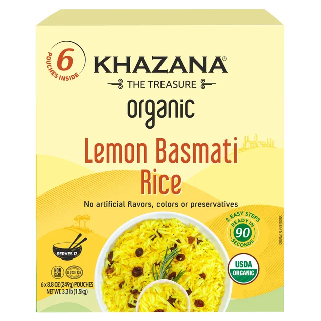 KHAZANA ORGANIC LEMON BASMATI RICE 6/8.8 OZ