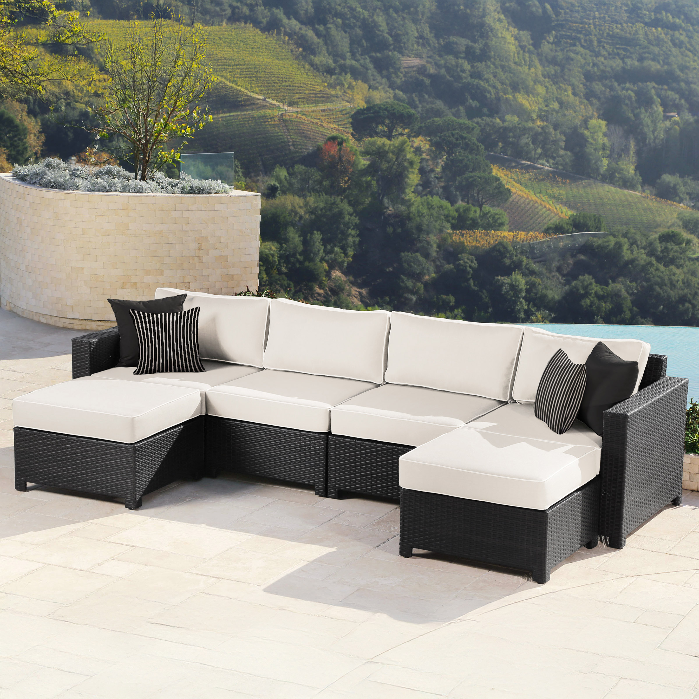 Monaco 6-piece Modular Outdoor Patio Seating Set