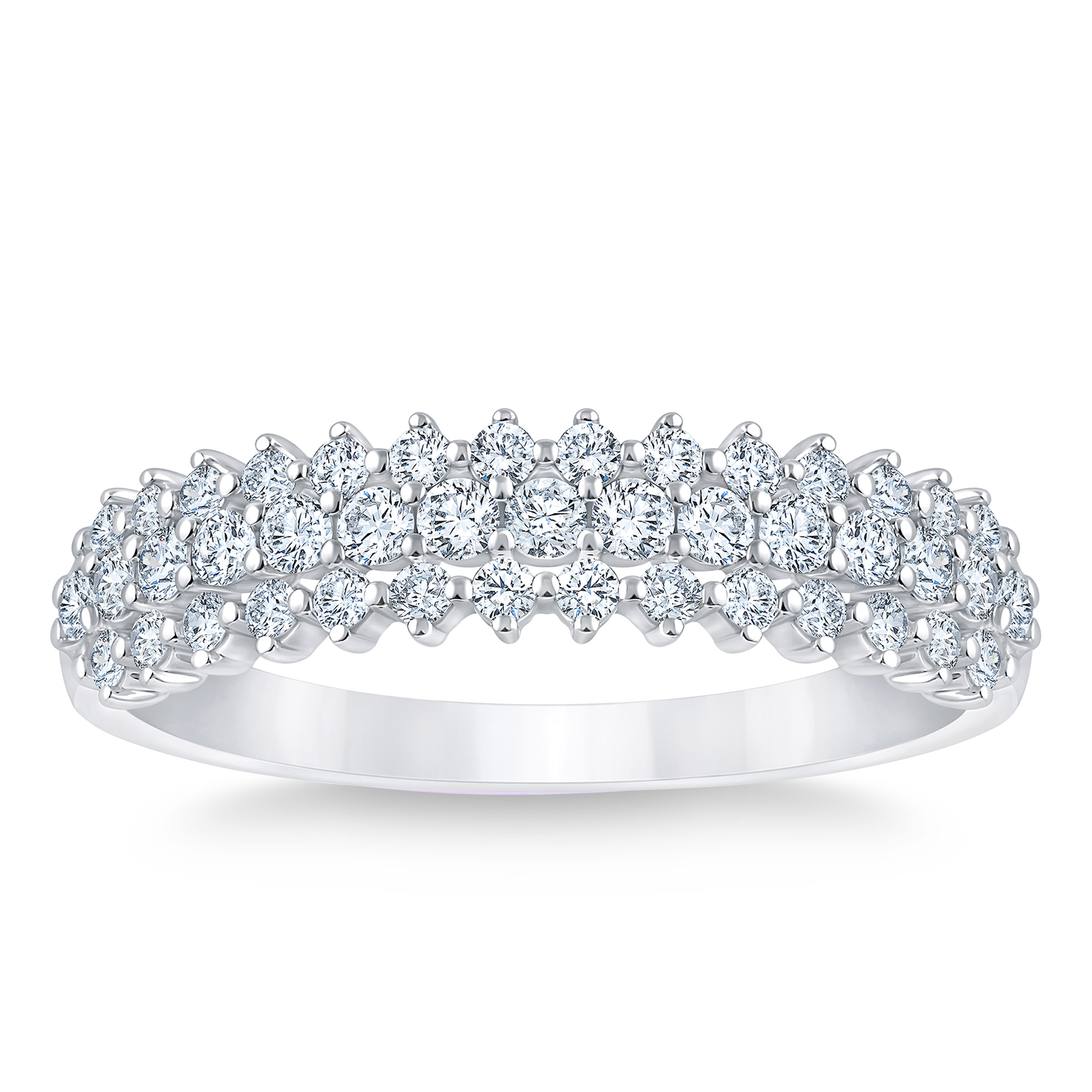 Round Brilliant Three Row Diamond Band (0.50 ctw)