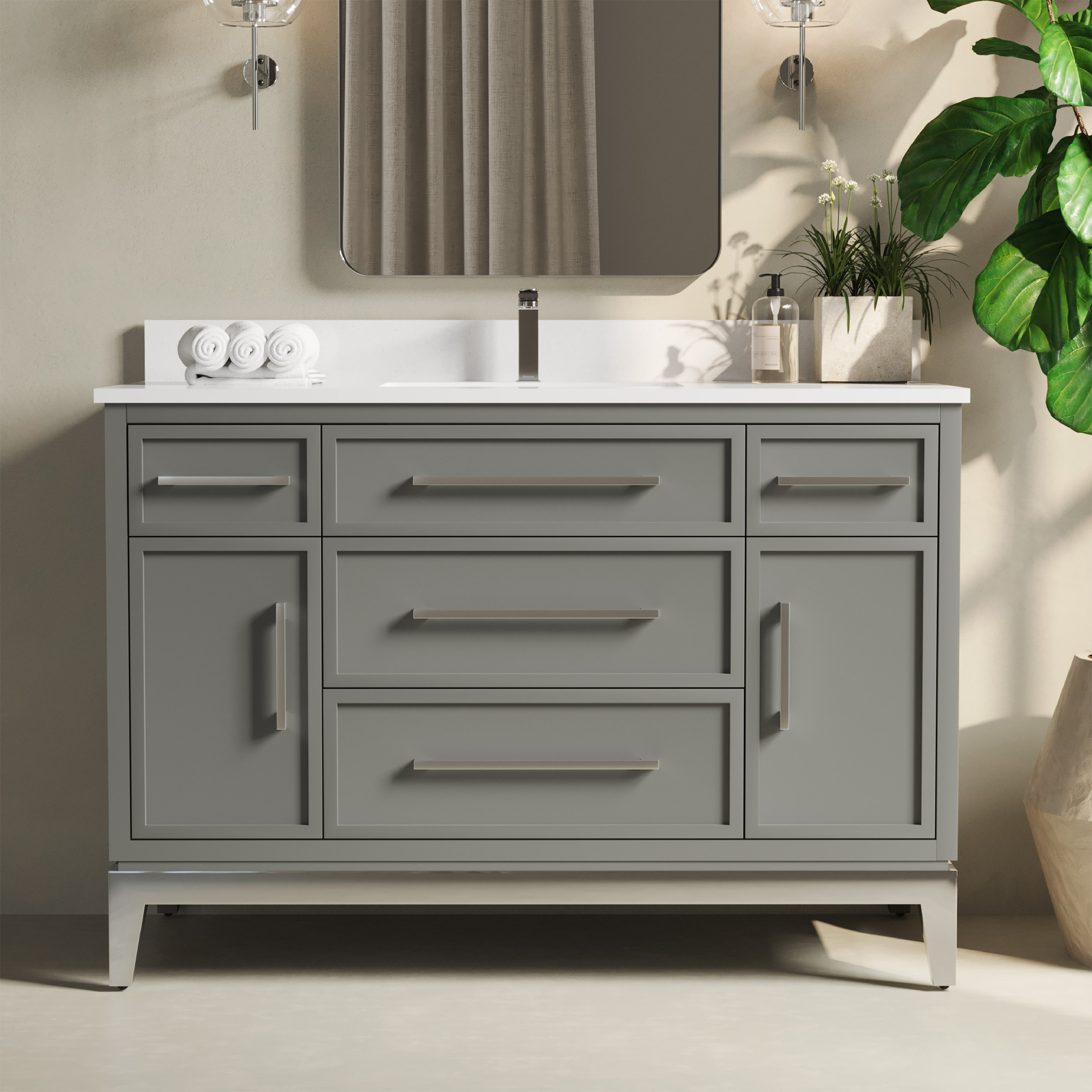 Forestmade Barrington Vanity with Quartz Top in Dark Grey